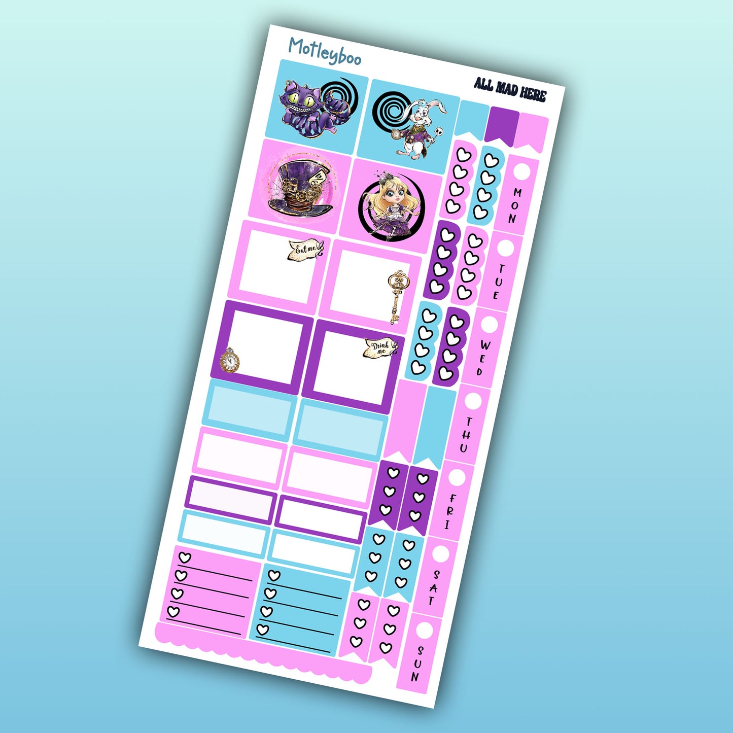 Hobonichi weeks, weekly sticker kit, hobonichi planner, bright stickers, planner, hobonichi functional sticker, planner stickers, all mad here