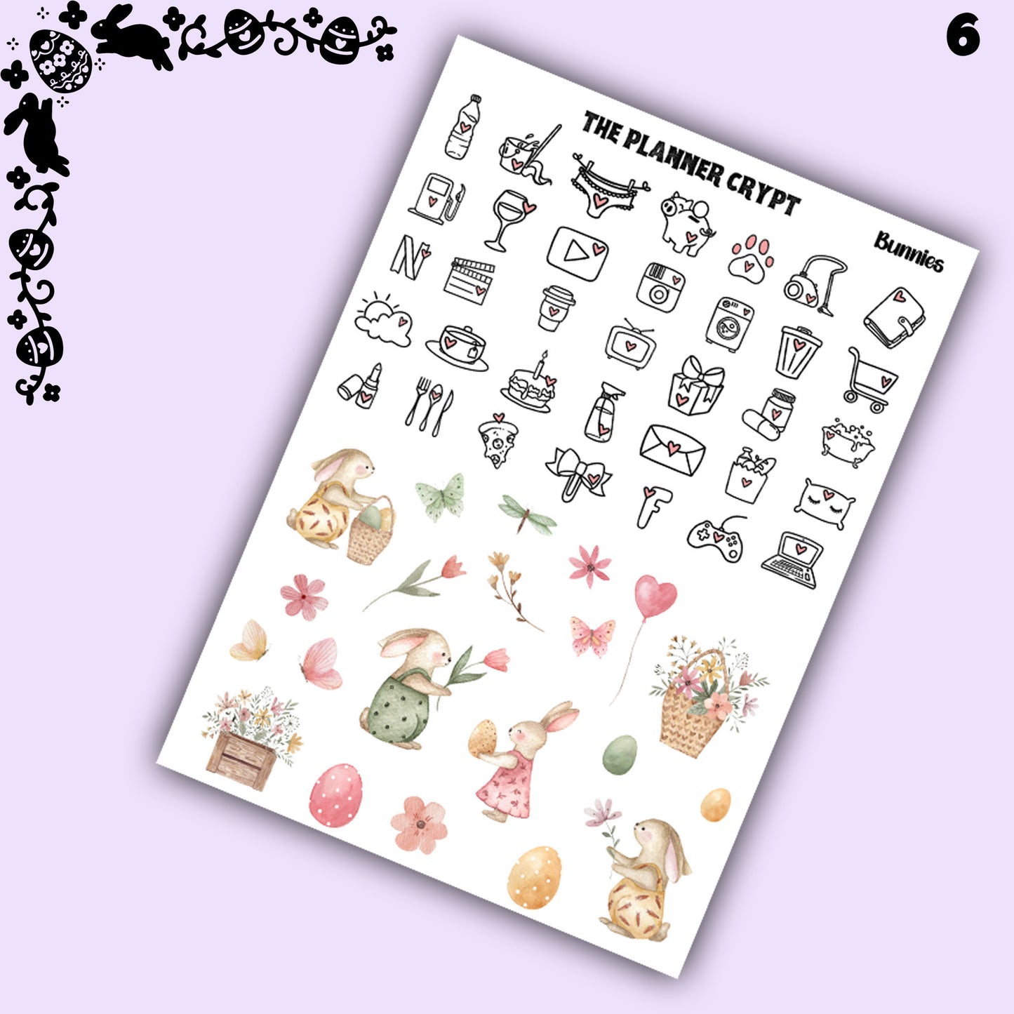 Easter weekly planner sticker kit, planner stickers, bunny stickers, vertical planner, journal stickers, planning stickers, easter eggs