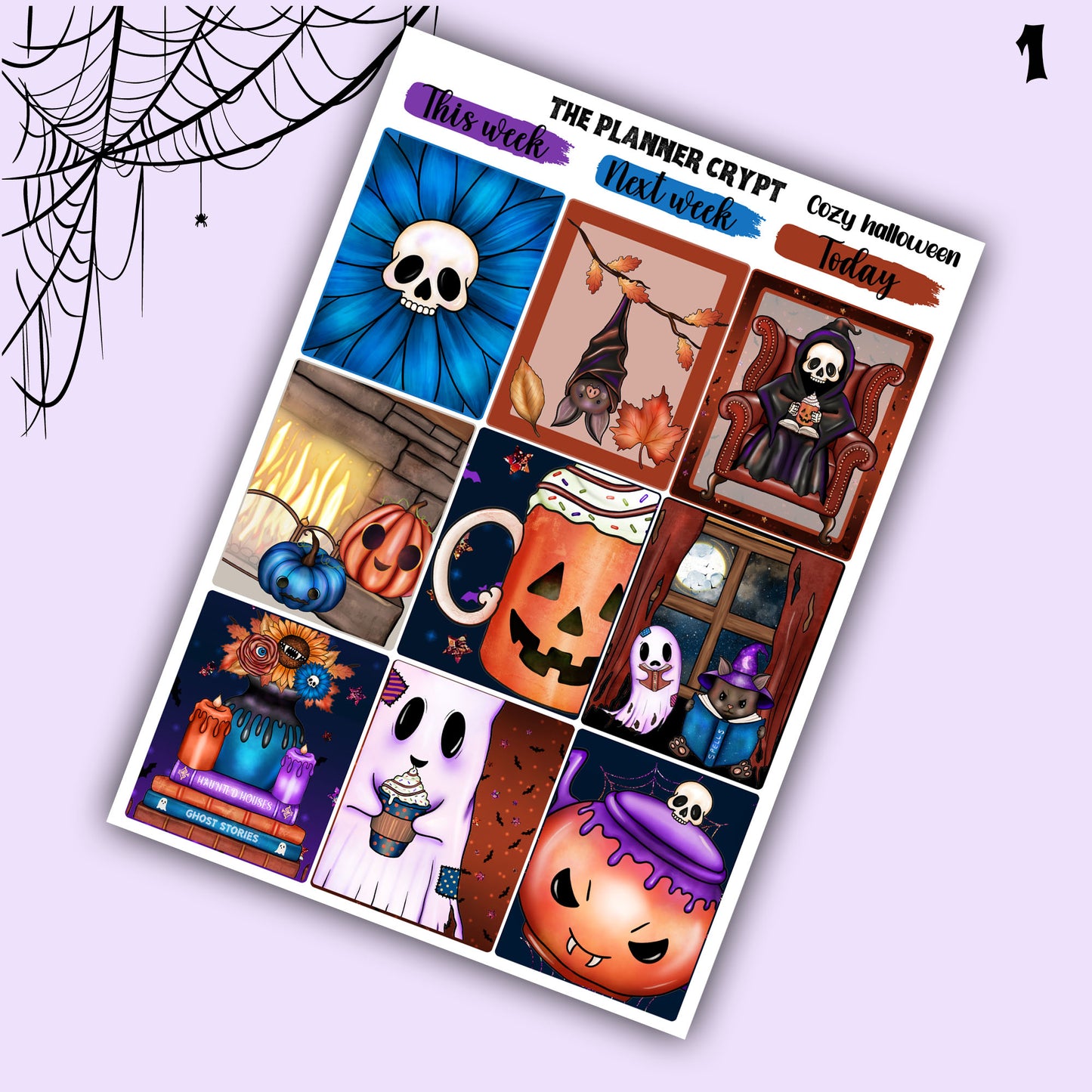 Weekly planner, sticker kit, planner stickers, halloween themed, spooky stickers, vertical planner, journal stickers, planning stickers
