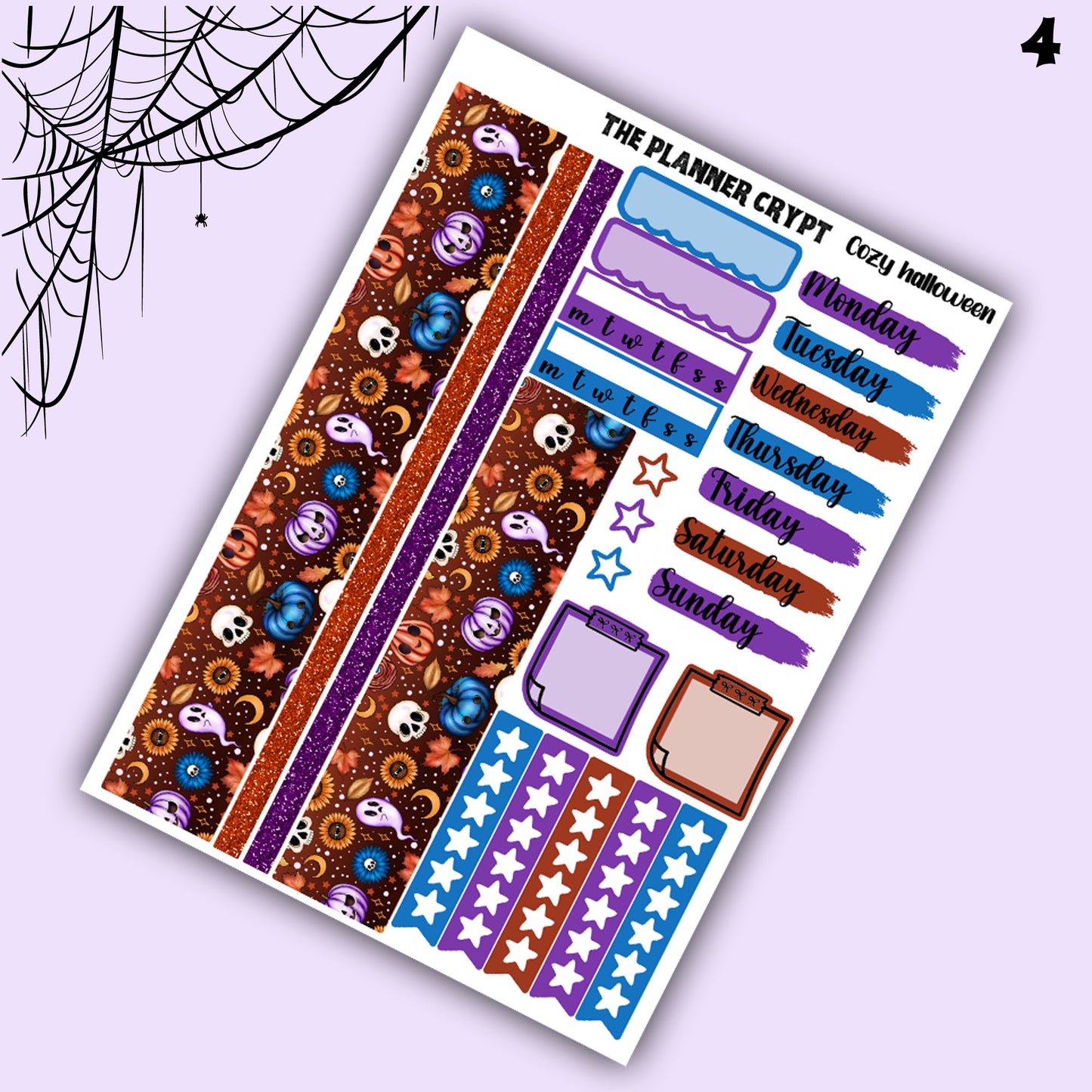 Weekly planner, sticker kit, planner stickers, halloween themed, spooky stickers, vertical planner, journal stickers, planning stickers