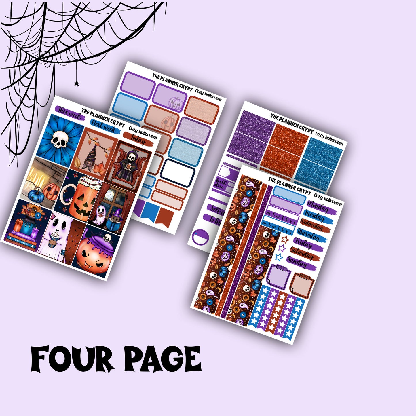 Weekly planner, sticker kit, planner stickers, halloween themed, spooky stickers, vertical planner, journal stickers, planning stickers