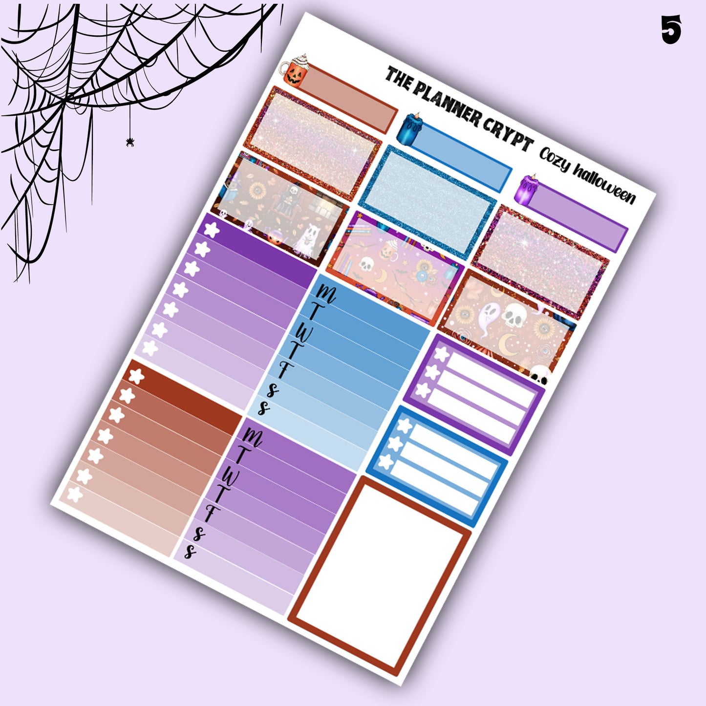 Weekly planner, sticker kit, planner stickers, halloween themed, spooky stickers, vertical planner, journal stickers, planning stickers