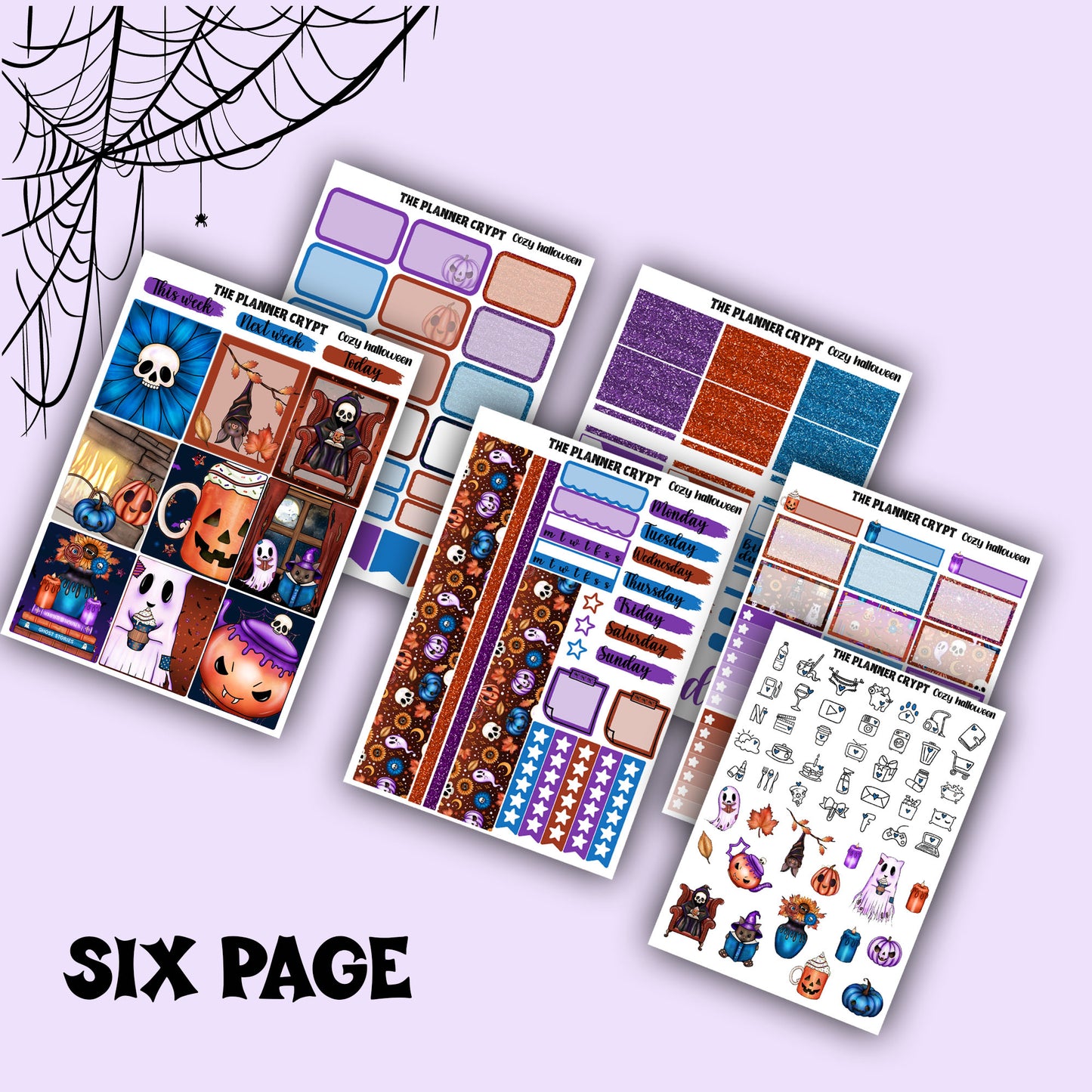 Weekly planner, sticker kit, planner stickers, halloween themed, spooky stickers, vertical planner, journal stickers, planning stickers
