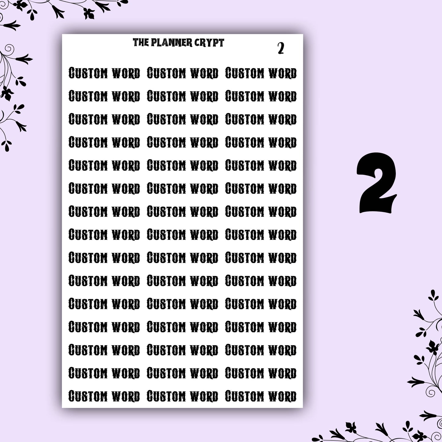 Custom word stickers, script word, planner stickers, vertical planner, small journal, functional stickers, weekly planner, hobo week