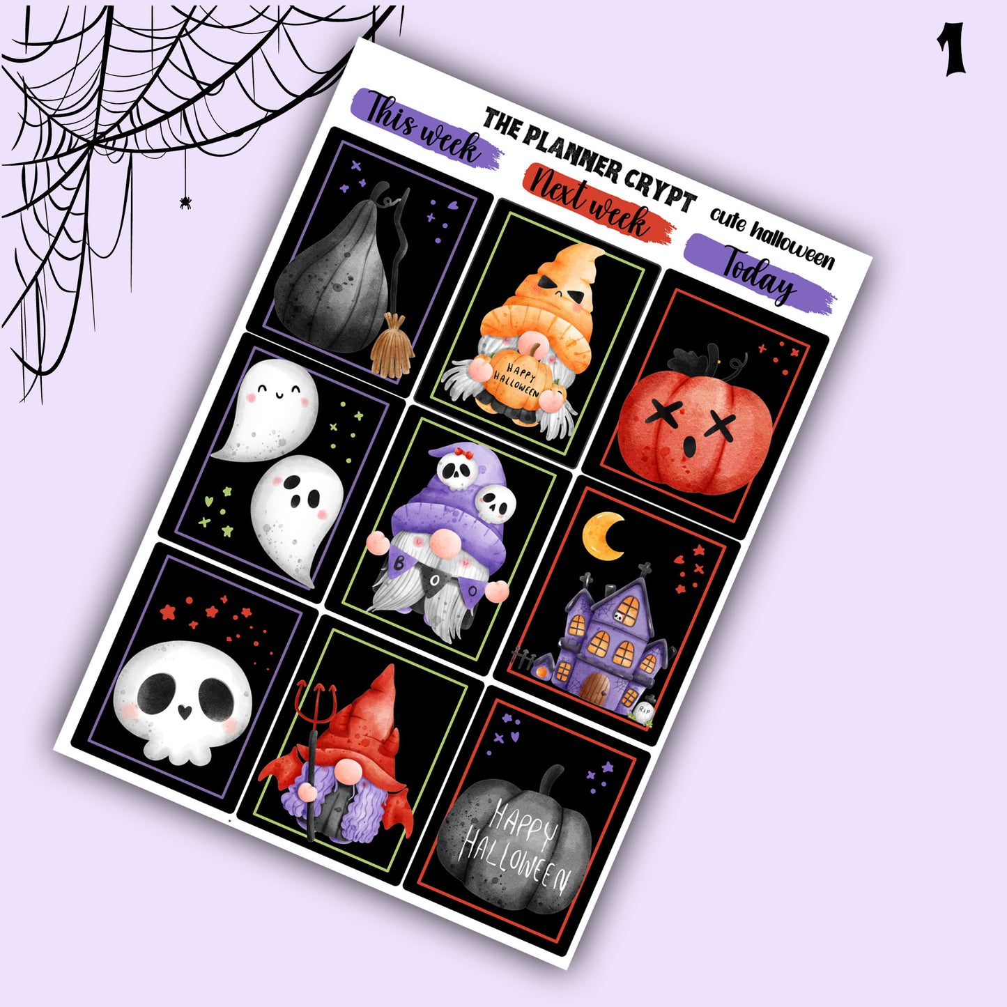 Halloween weekly planner sticker kit, Autumn stickers, fall planner kit, planner stickers, vertical planner, goth planner