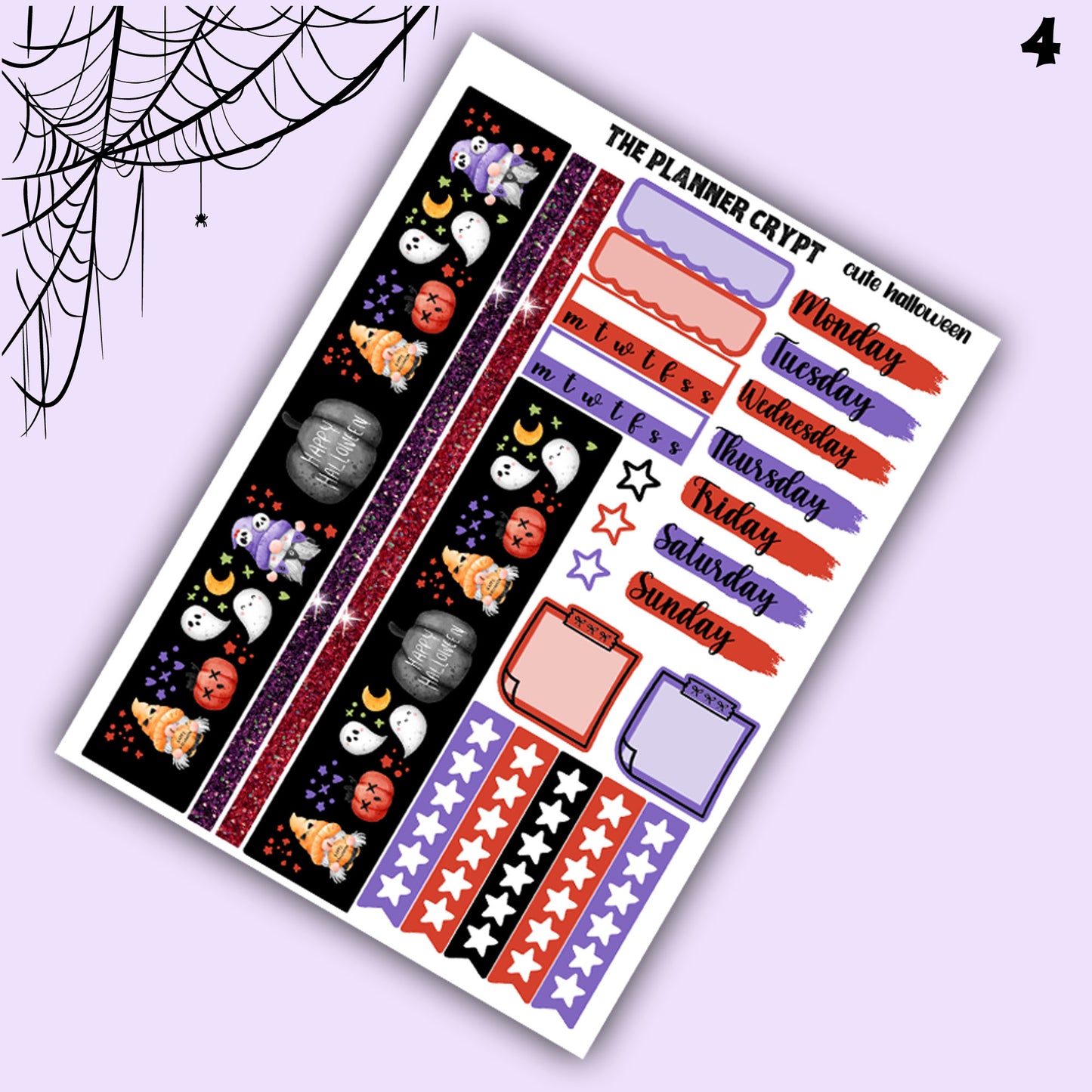 Halloween weekly planner sticker kit, Autumn stickers, fall planner kit, planner stickers, vertical planner, goth planner