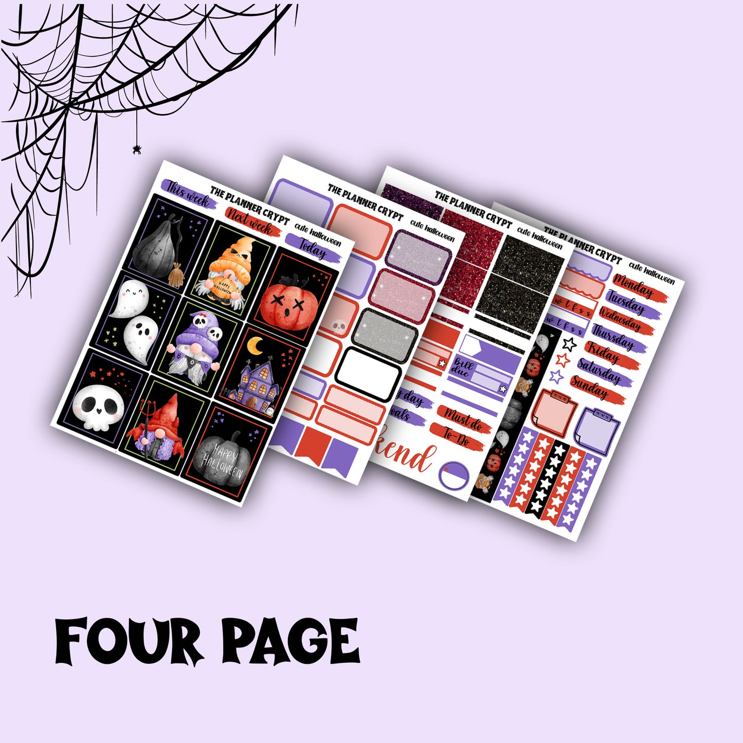 Halloween weekly planner sticker kit, Autumn stickers, fall planner kit, planner stickers, vertical planner, goth planner
