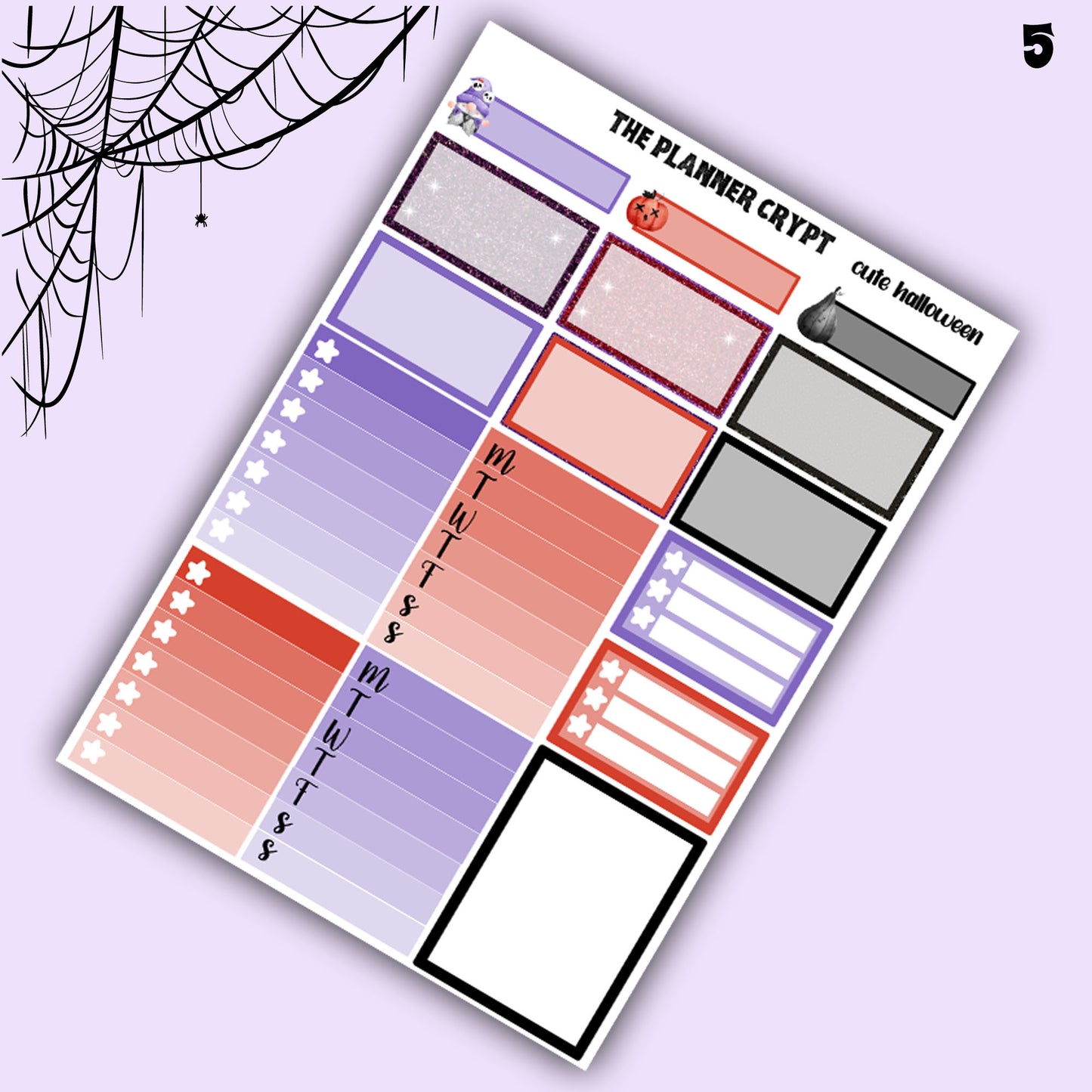 Halloween weekly planner sticker kit, Autumn stickers, fall planner kit, planner stickers, vertical planner, goth planner