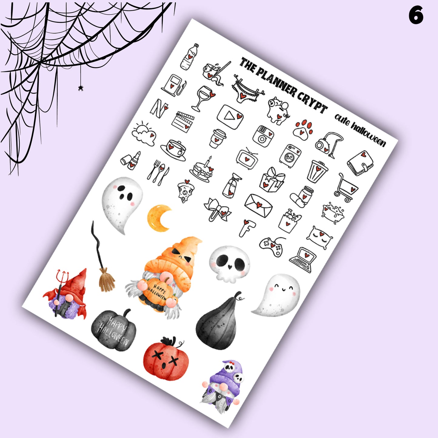 Halloween weekly planner sticker kit, Autumn stickers, fall planner kit, planner stickers, vertical planner, goth planner