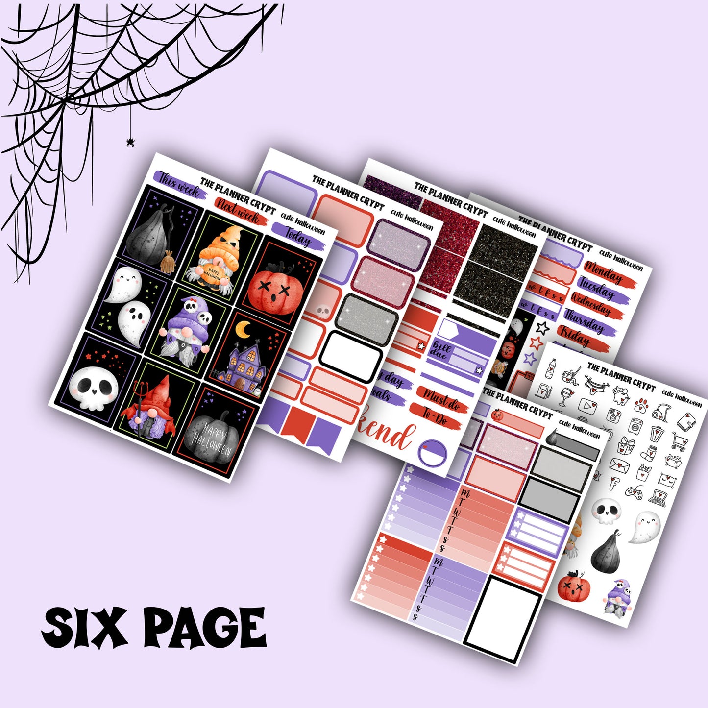 Halloween weekly planner sticker kit, Autumn stickers, fall planner kit, planner stickers, vertical planner, goth planner