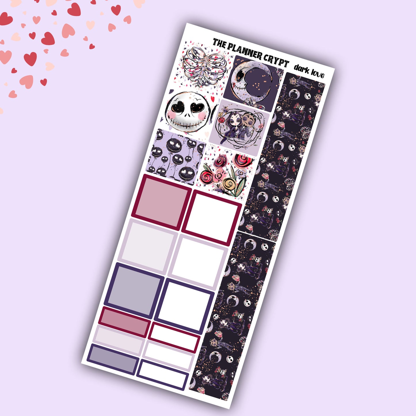 Valentines day Hobonichi weeks, weekly sticker kit, hobonichi planner, spooky love stickers, planner, functional sticker, dark love