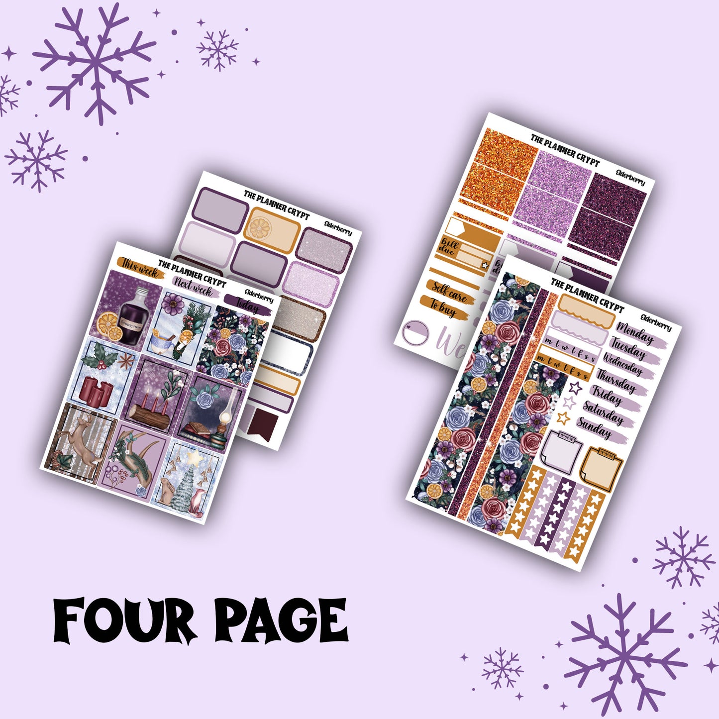 weekly planner sticker kit, winter stickers, christmas sticker kit, stickers, vertical planner, stickers, planner stickers