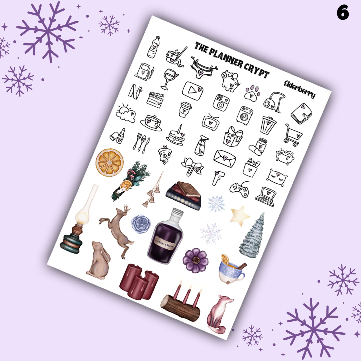 weekly planner sticker kit, winter stickers, christmas sticker kit, stickers, vertical planner, stickers, planner stickers