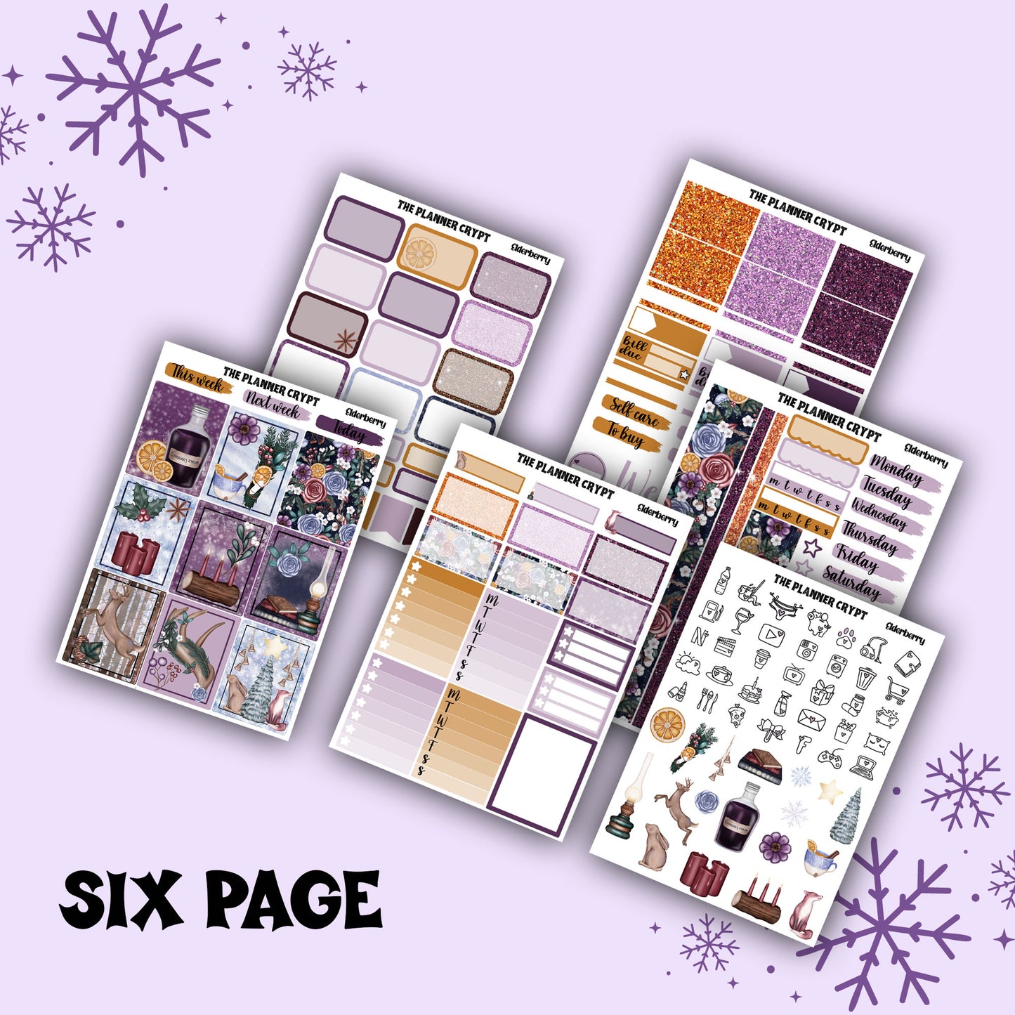weekly planner sticker kit, winter stickers, christmas sticker kit, stickers, vertical planner, stickers, planner stickers