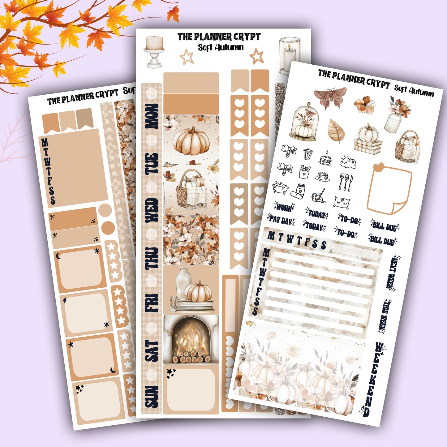 Hobonichi weeks, sticker kit, hobonichi planner, autumn stickers, planner stickers