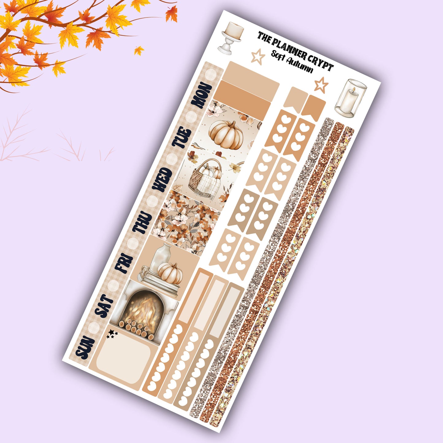 Hobonichi weeks, sticker kit, hobonichi planner, autumn stickers, planner stickers