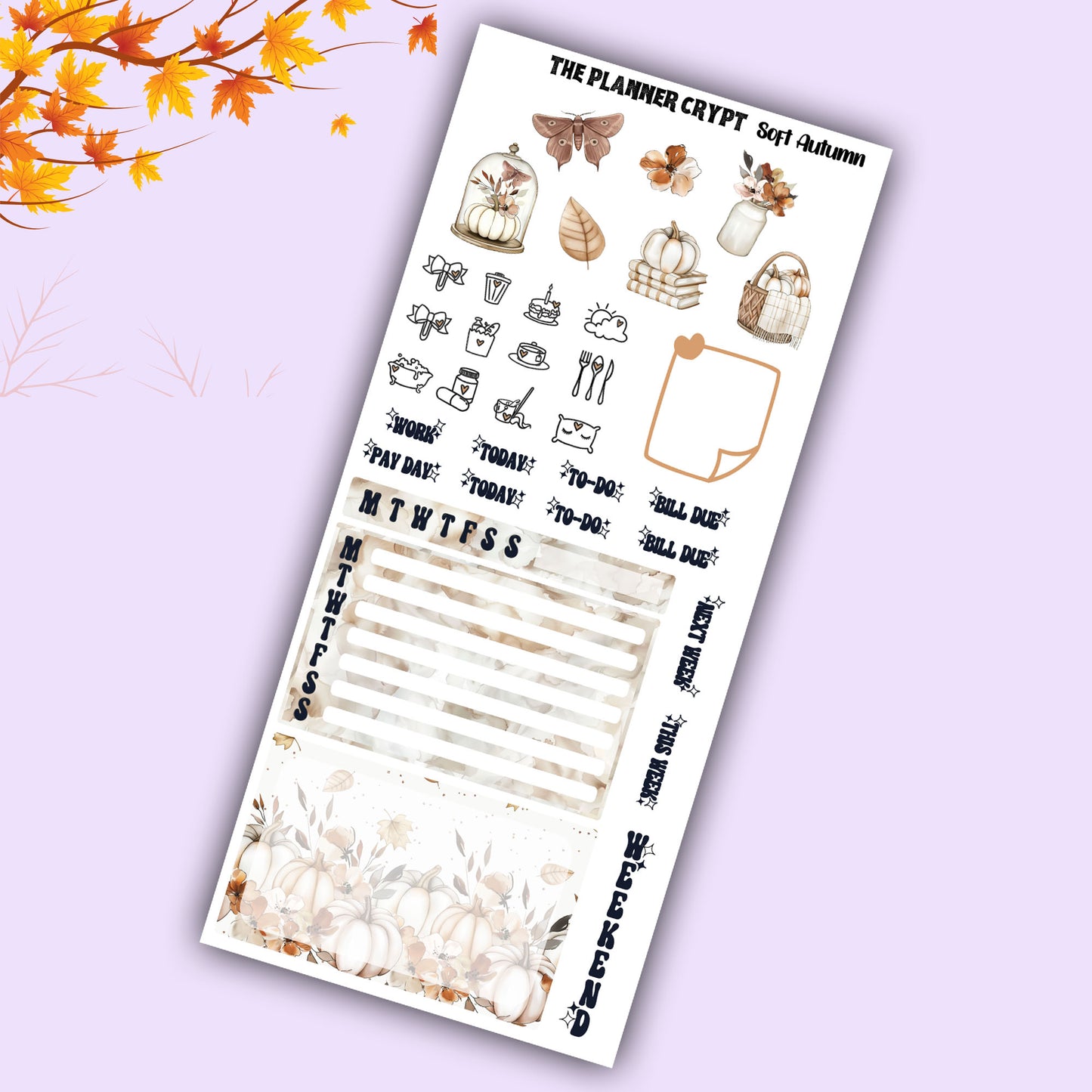Hobonichi weeks, sticker kit, hobonichi planner, autumn stickers, planner stickers