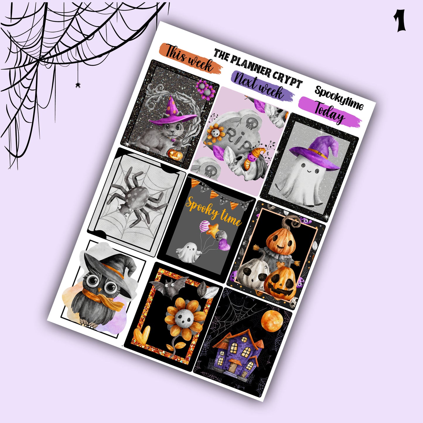 weekly planner, sticker kit, spooky stickers, halloween planner kit, planner stickers, vertical planner, planning, journal stickers