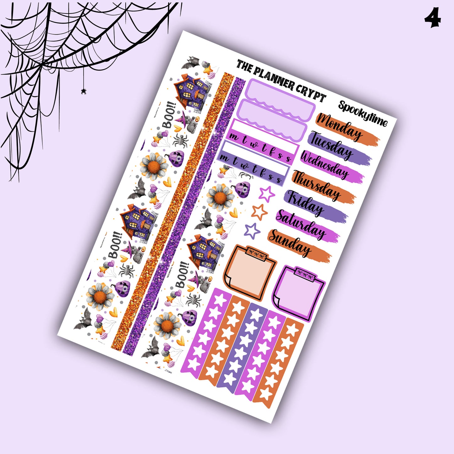 weekly planner, sticker kit, spooky stickers, halloween planner kit, planner stickers, vertical planner, planning, journal stickers