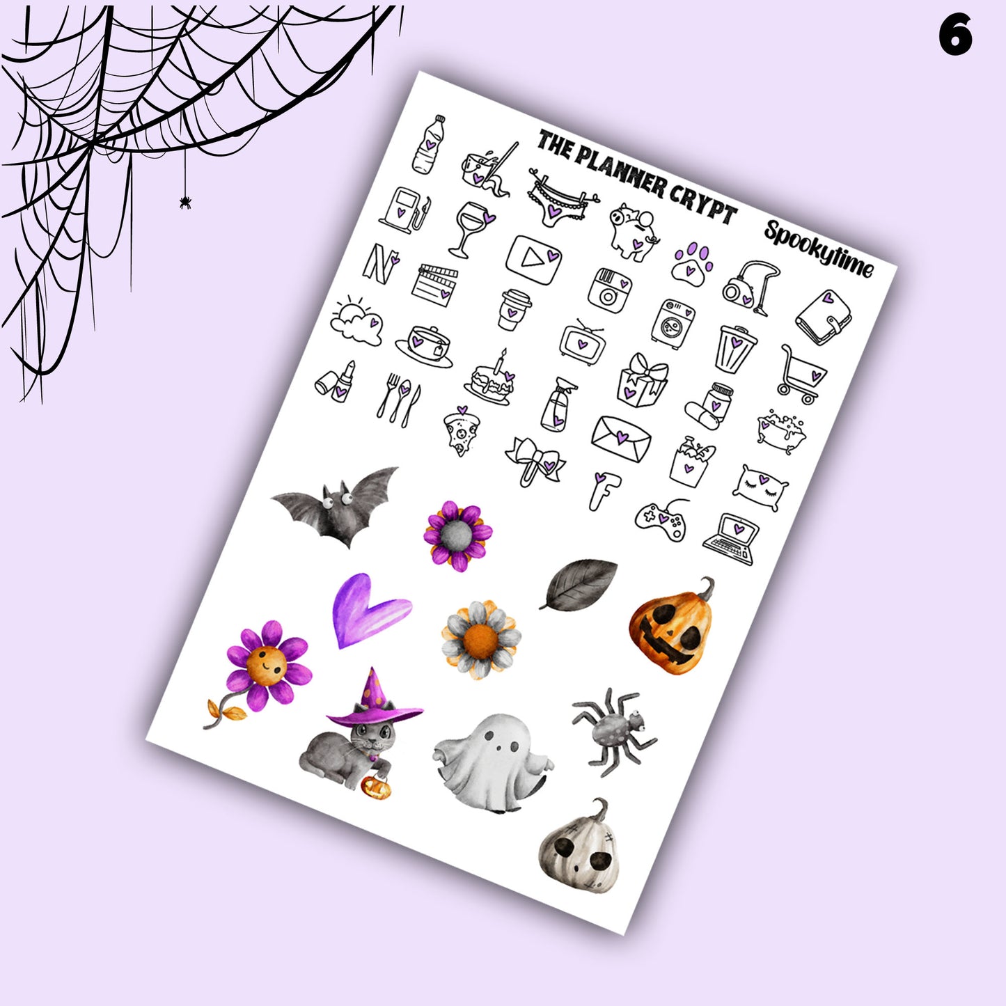 weekly planner, sticker kit, spooky stickers, halloween planner kit, planner stickers, vertical planner, planning, journal stickers