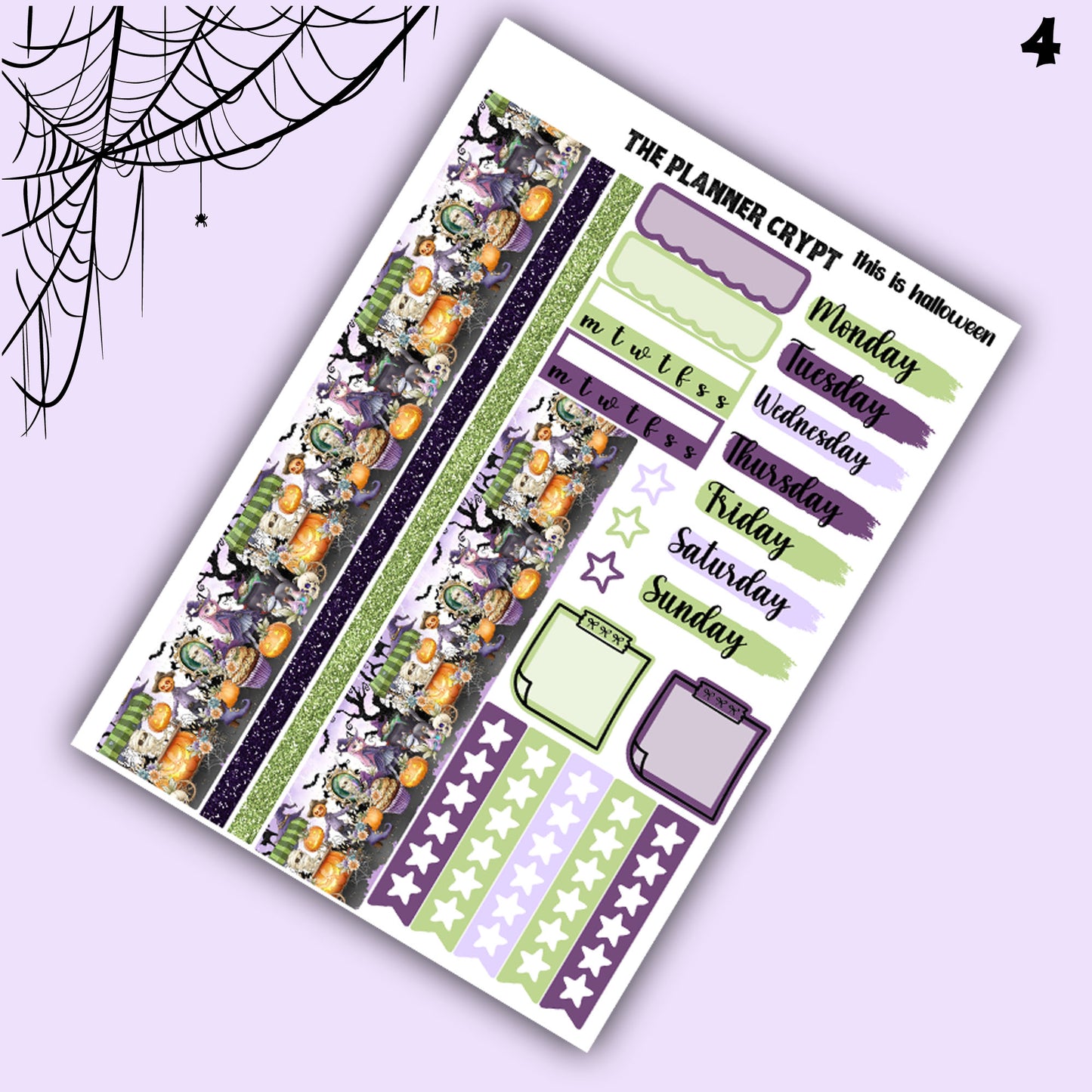 weekly planner, sticker kit, planner stickers, halloween stickers, pretty stickers, vertical planner, spooky stickers, autumn sticker kit