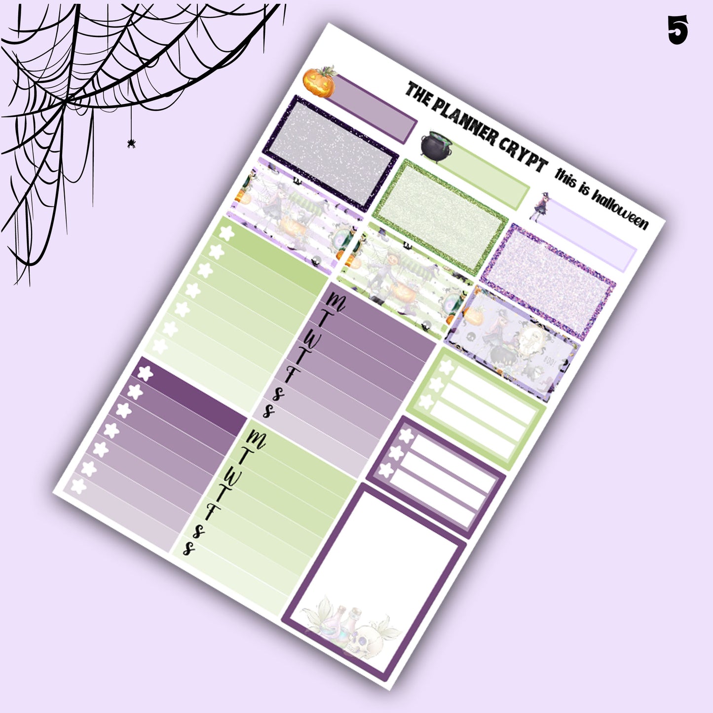 weekly planner, sticker kit, planner stickers, halloween stickers, pretty stickers, vertical planner, spooky stickers, autumn sticker kit