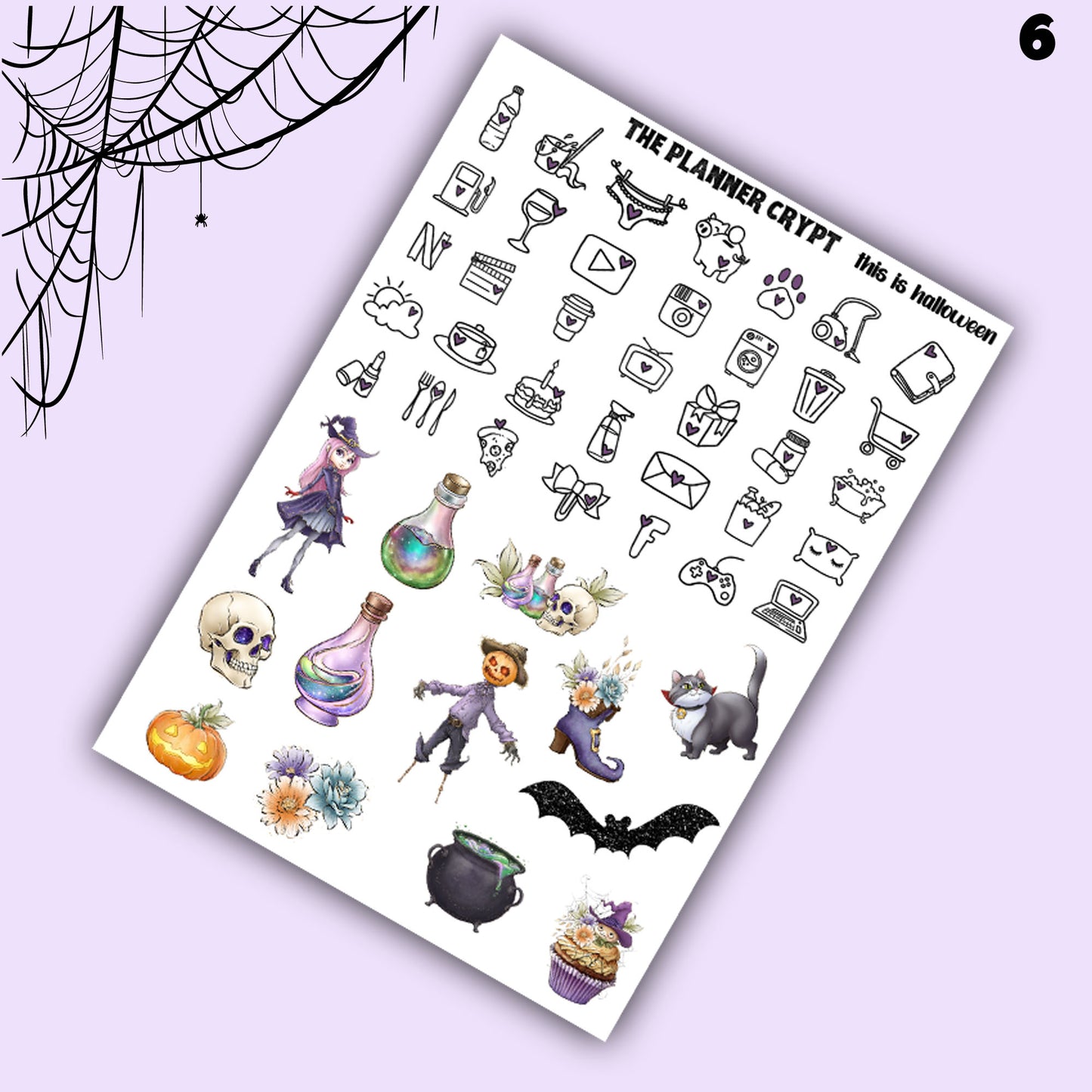 weekly planner, sticker kit, planner stickers, halloween stickers, pretty stickers, vertical planner, spooky stickers, autumn sticker kit