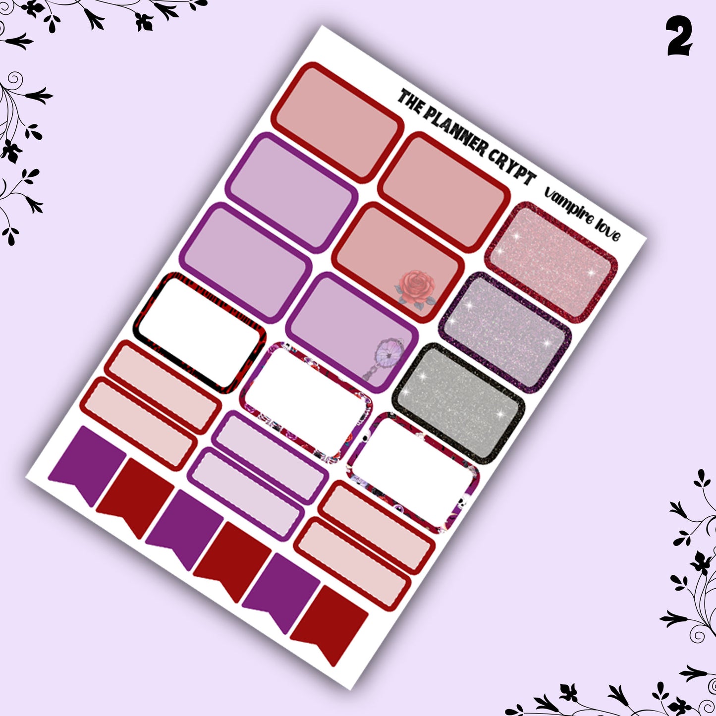 weekly planner, sticker kit, Vampire stickers, halloween planner kit, planner stickers, vertical planner, goth planner
