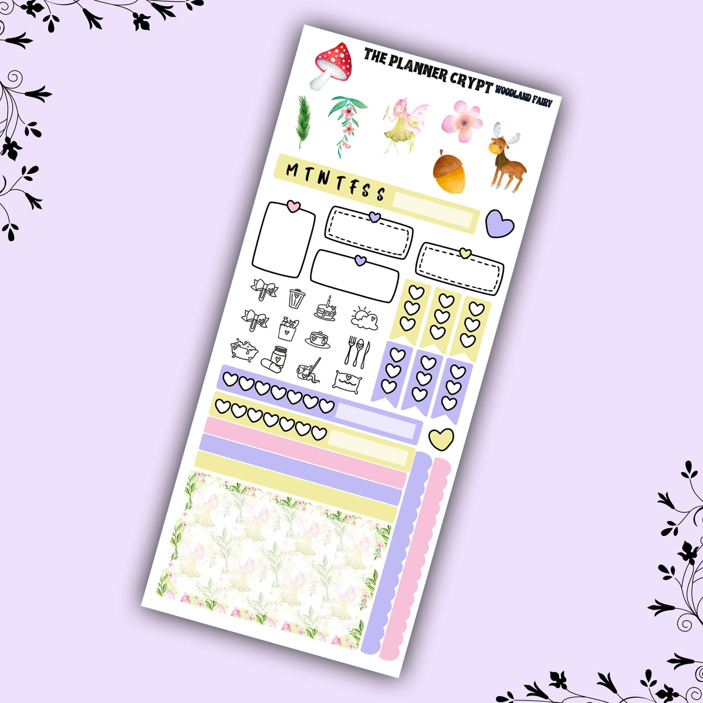Hobonichi weeks, weekly sticker kit, hobonichi planner, woodland fairy