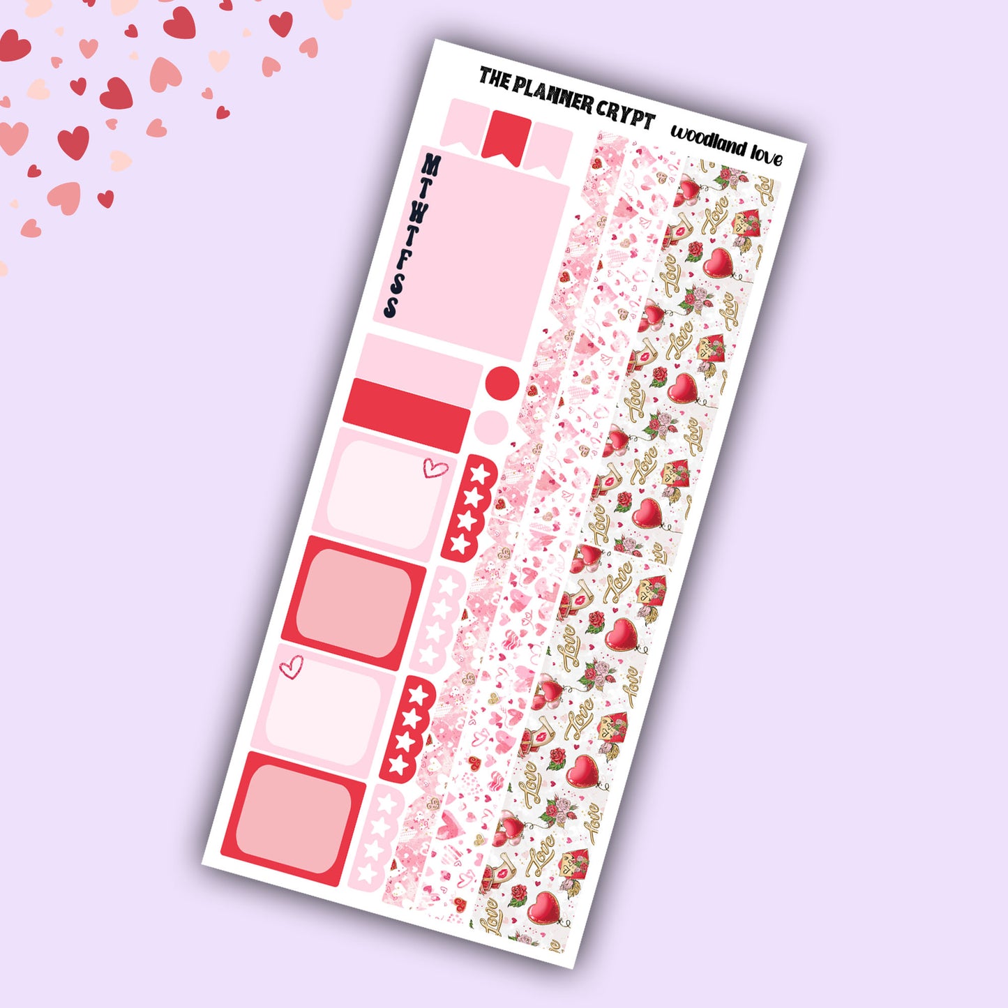 Valentines day hobonichi weeks, sticker kit, hobonichi planner, cute stickers, functional stickers, small planner stickers, love stickers