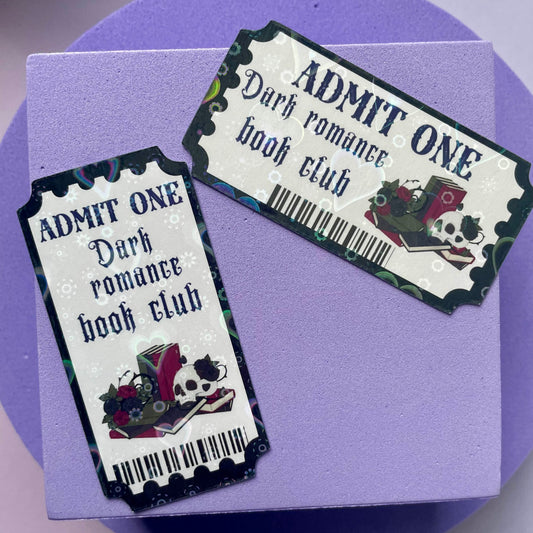 Dark romance book club ticket die cut sticker, dark romance, gothic romance, gifts for, book nerds, book lovers, bookish, vinyl sticker, book club (Copy)