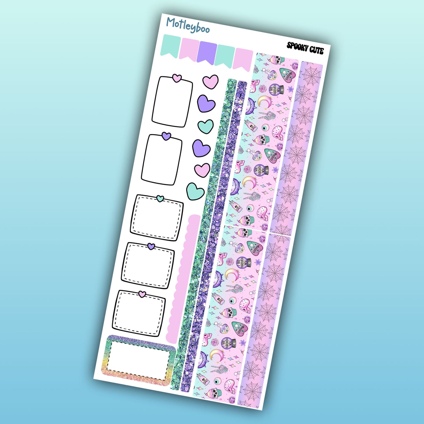 Hobonichi weeks, sticker kit, hobonichi planner, goth stickers, gothic planner, pastel goth stickers, planner stickers, spooky cute