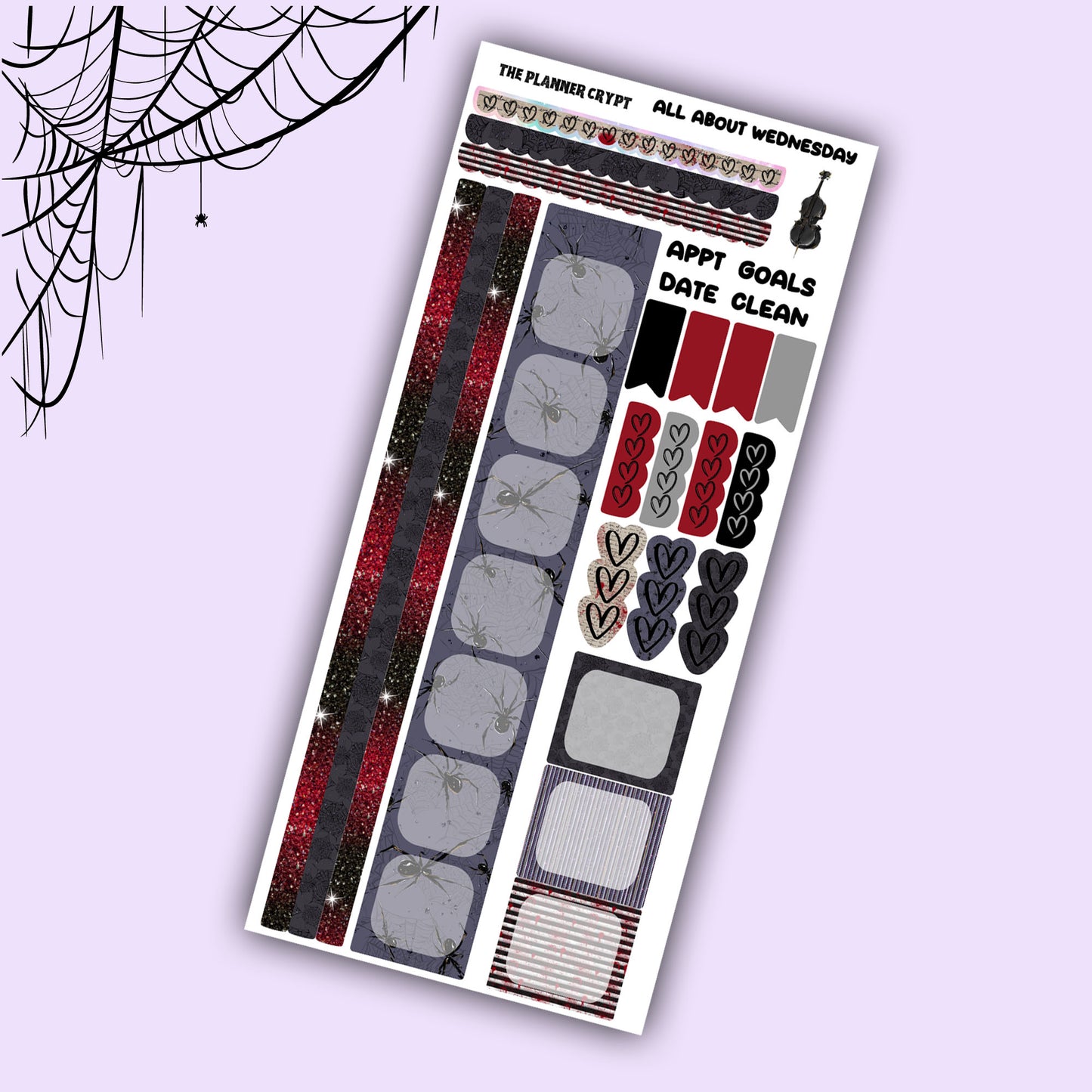 Hobonichi weeks, sticker kit, hobonichi planner, goth stickers, gothic planner, hobonichi functional stickers, planner stickers, mini