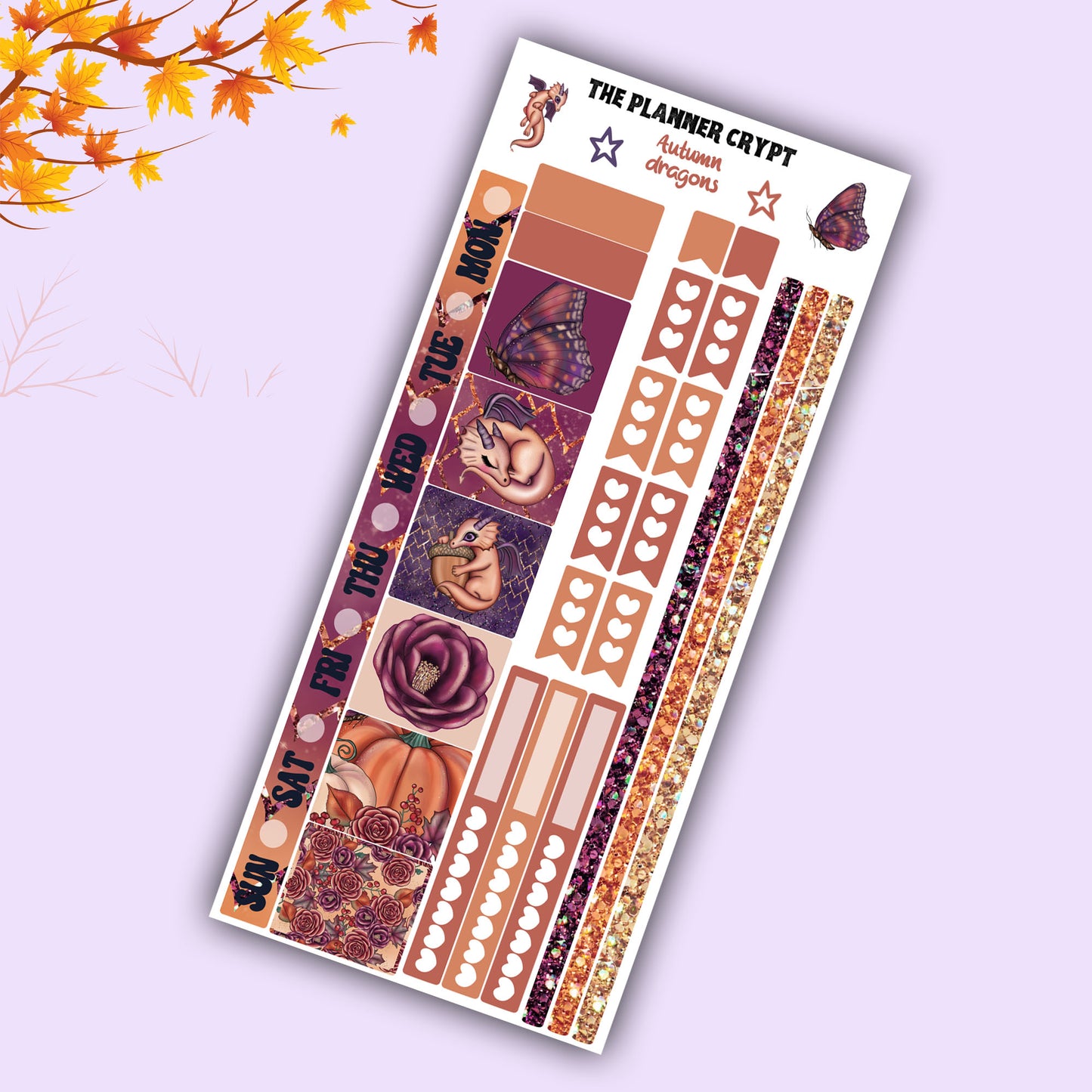 Hobonichi weeks, planner sticker kit, cute stickers, autumn season, halloween, fall season, stickers