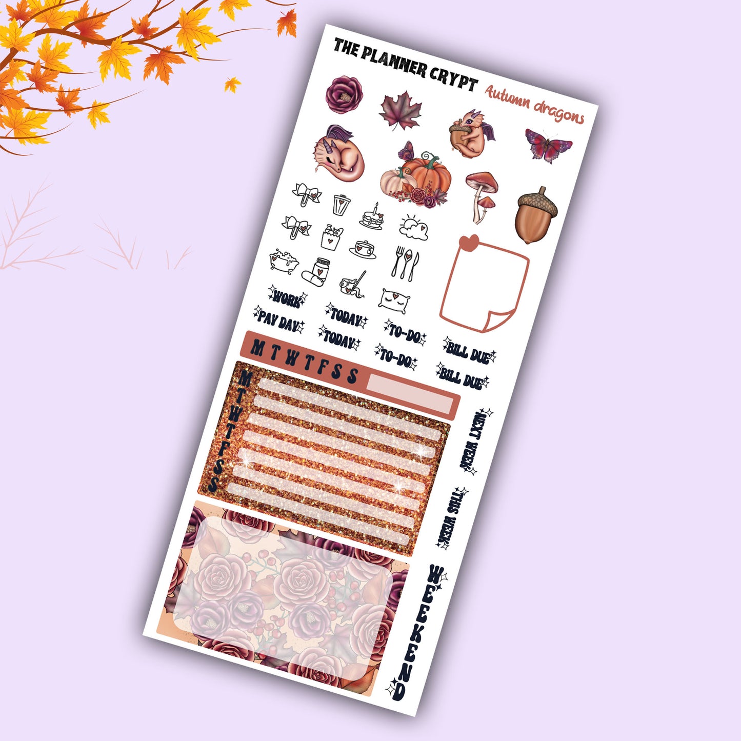Hobonichi weeks, planner sticker kit, cute stickers, autumn season, halloween, fall season, stickers