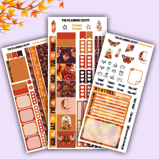 Hobonichi weeks, sticker kit, hobonichi planner, autumn stickers, planner stickers