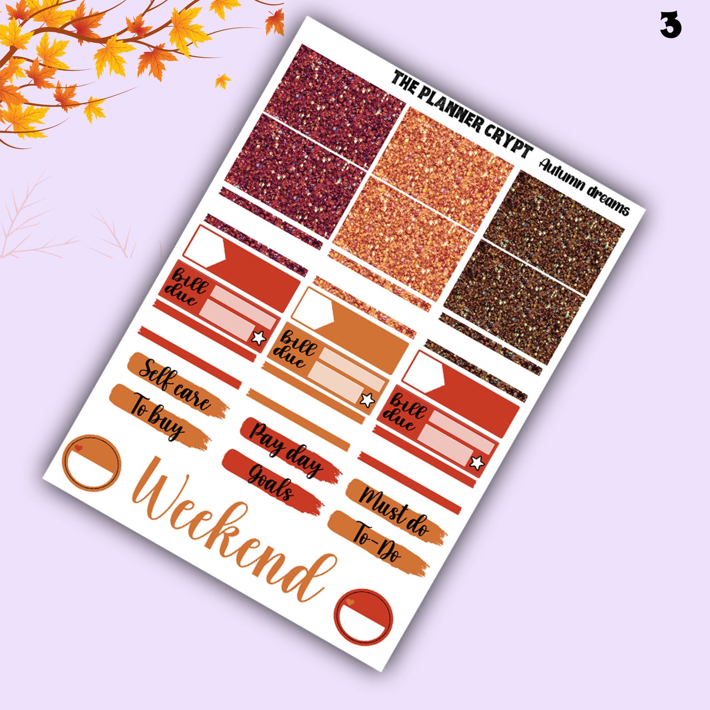 weekly planner, sticker kit, Autumn stickers, fall planner kit, planner stickers, vertical planner, goth planner