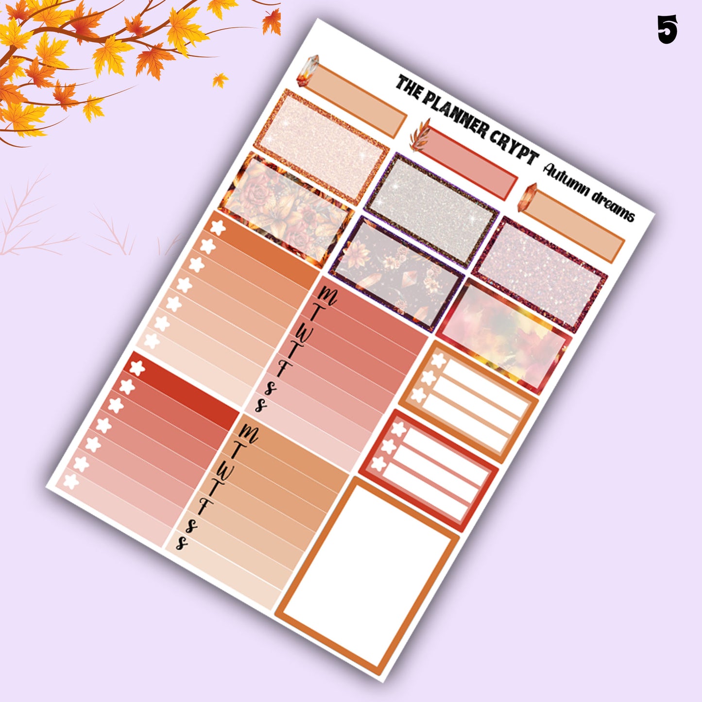 weekly planner, sticker kit, Autumn stickers, fall planner kit, planner stickers, vertical planner, goth planner
