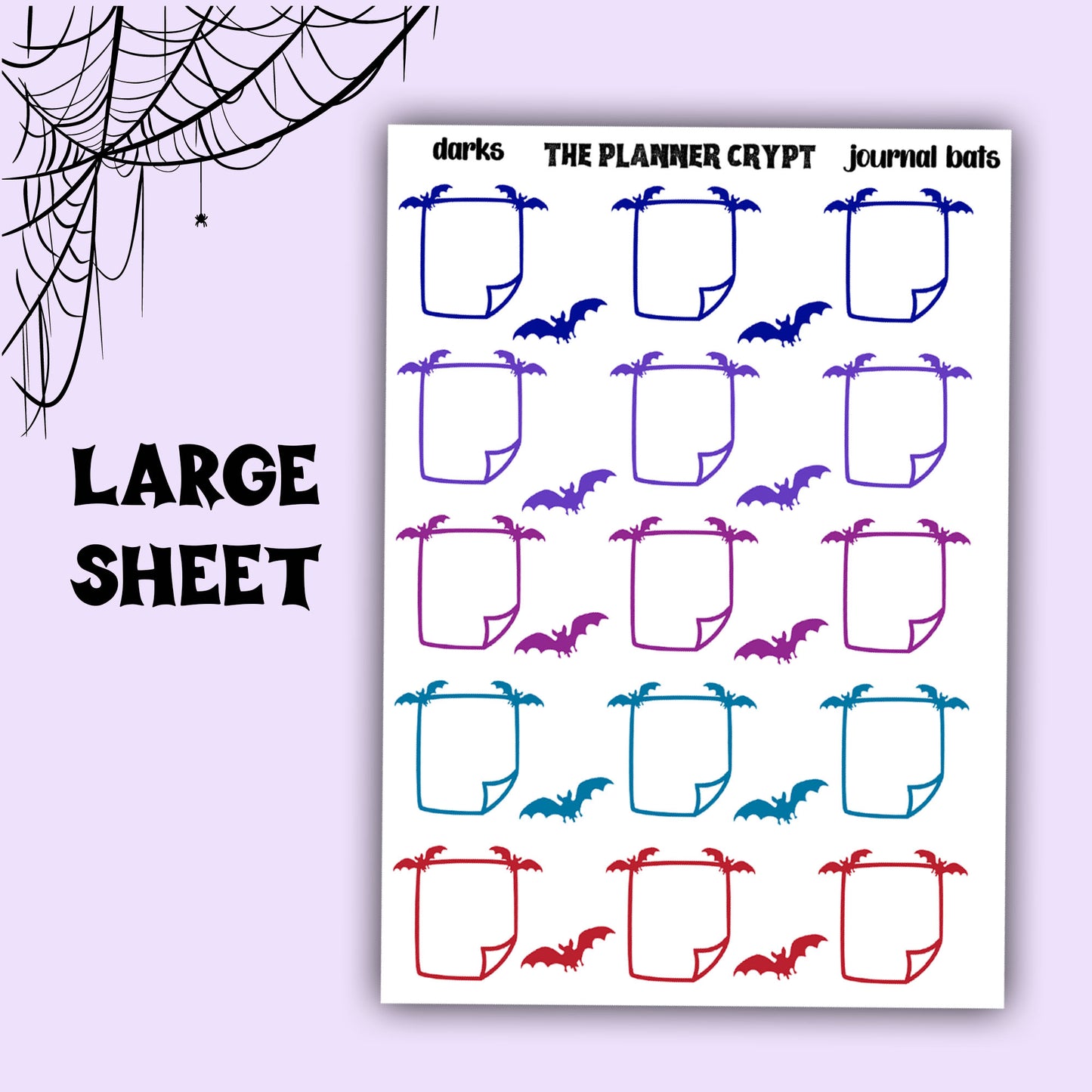 planner stickers, planner boxes, vertical planner, bat boxes, functional stickers, A5 planning, goth stickers, mini planner, small stickers