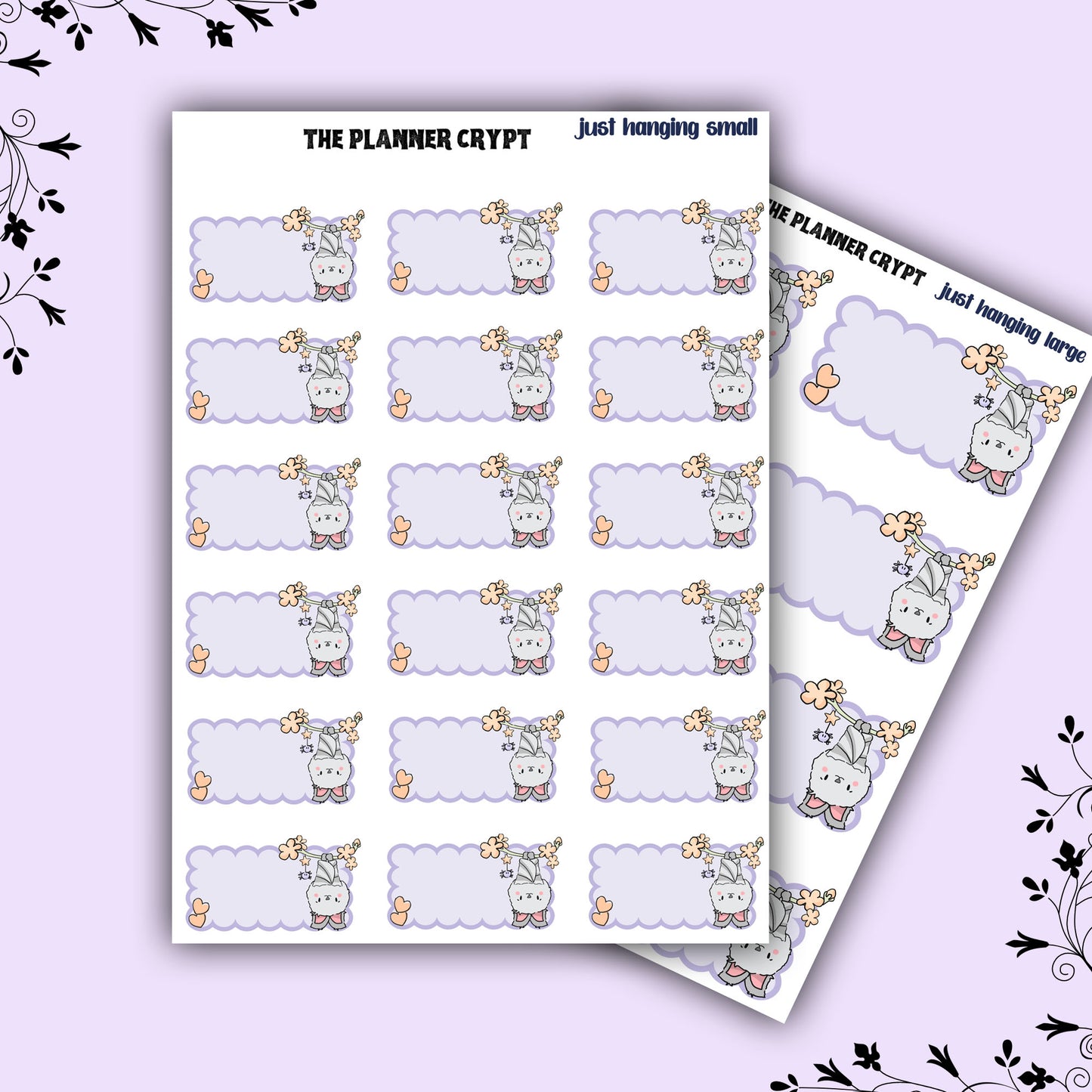 Bat planner sticker boxes, halloween stickers
