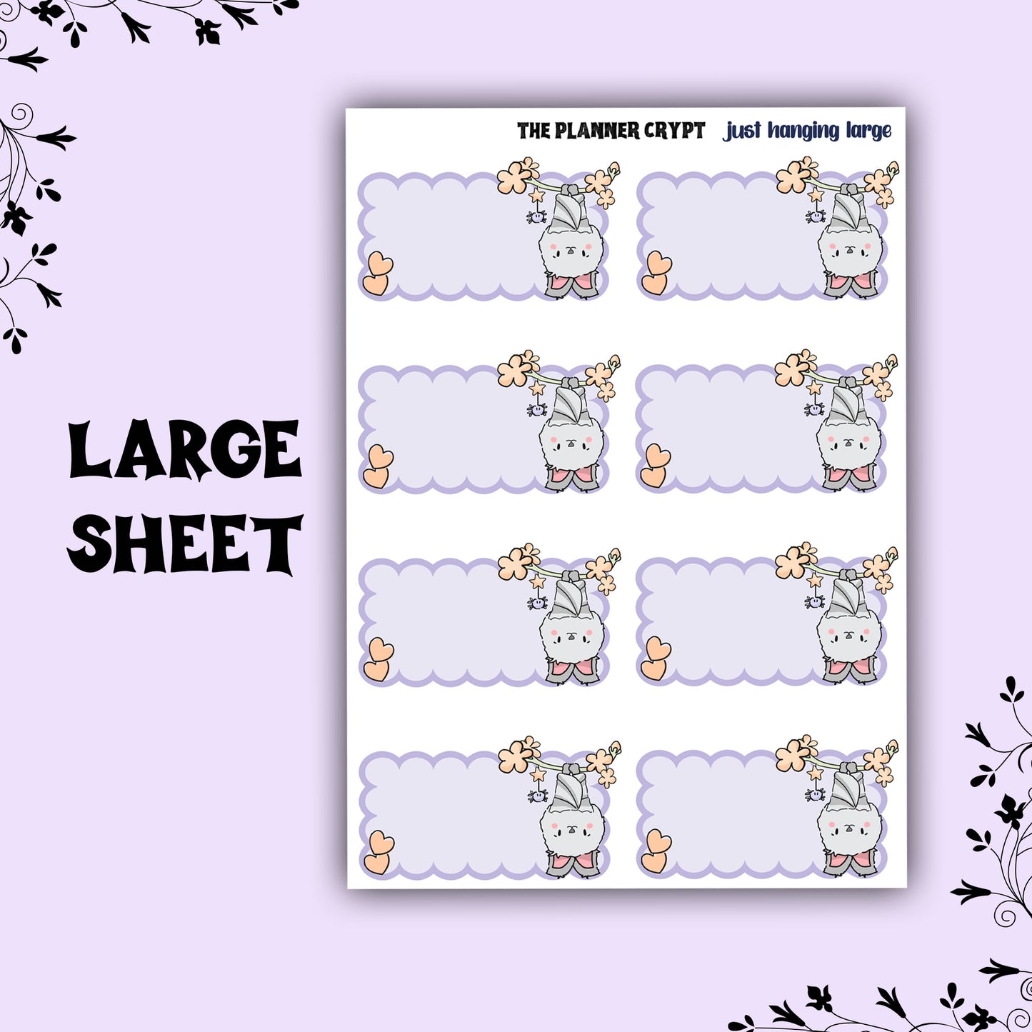 Bat planner sticker boxes, halloween stickers
