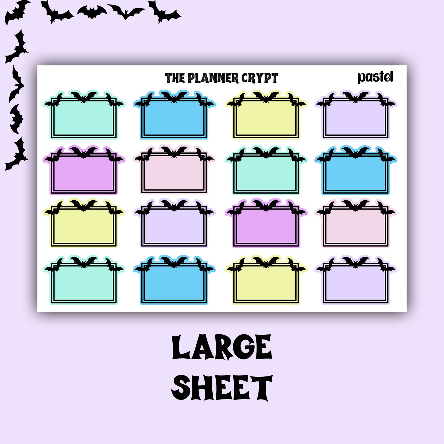 planner box stickers, weekly planner stickers, gothic stickers,  stickers, bat stickers, functional stickers, vertical planner
