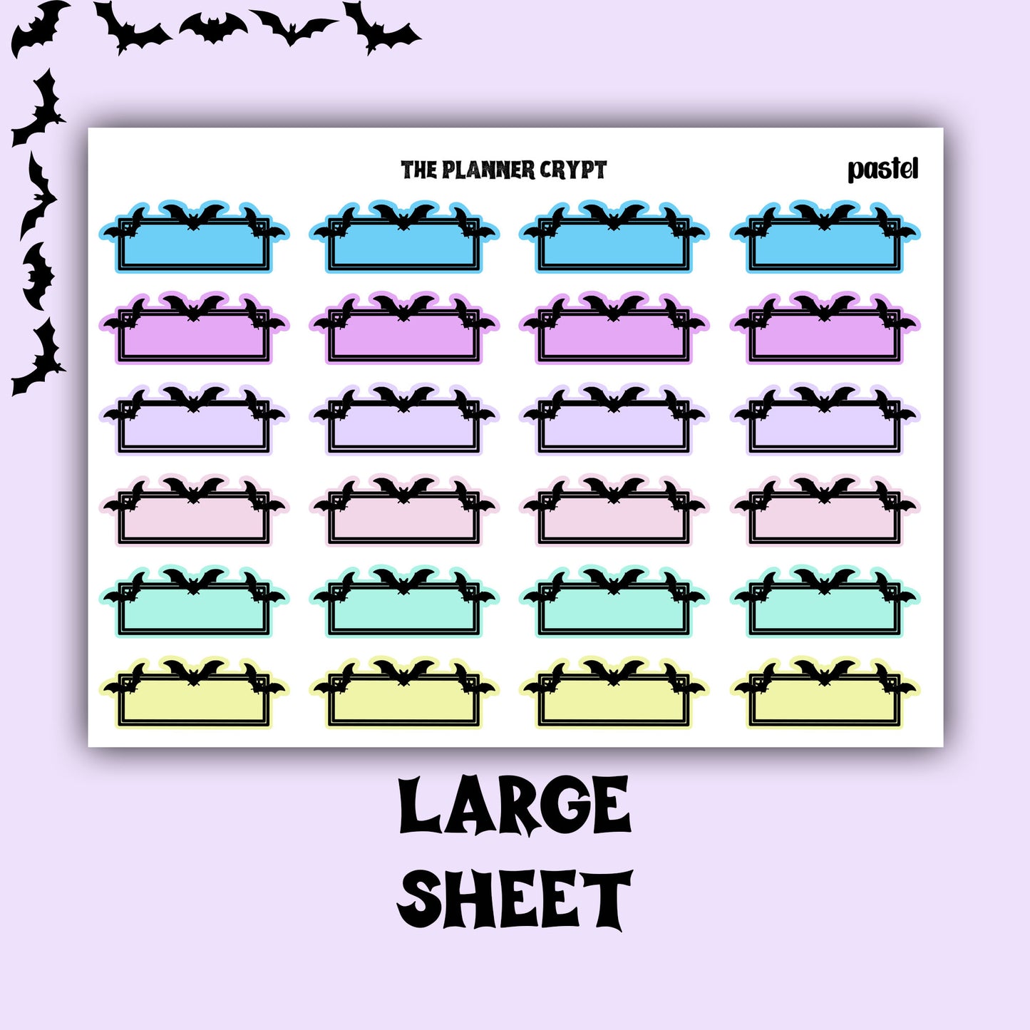 planner box stickers, weekly planner stickers, gothic stickers,  stickers, bat stickers, functional stickers, vertical planner