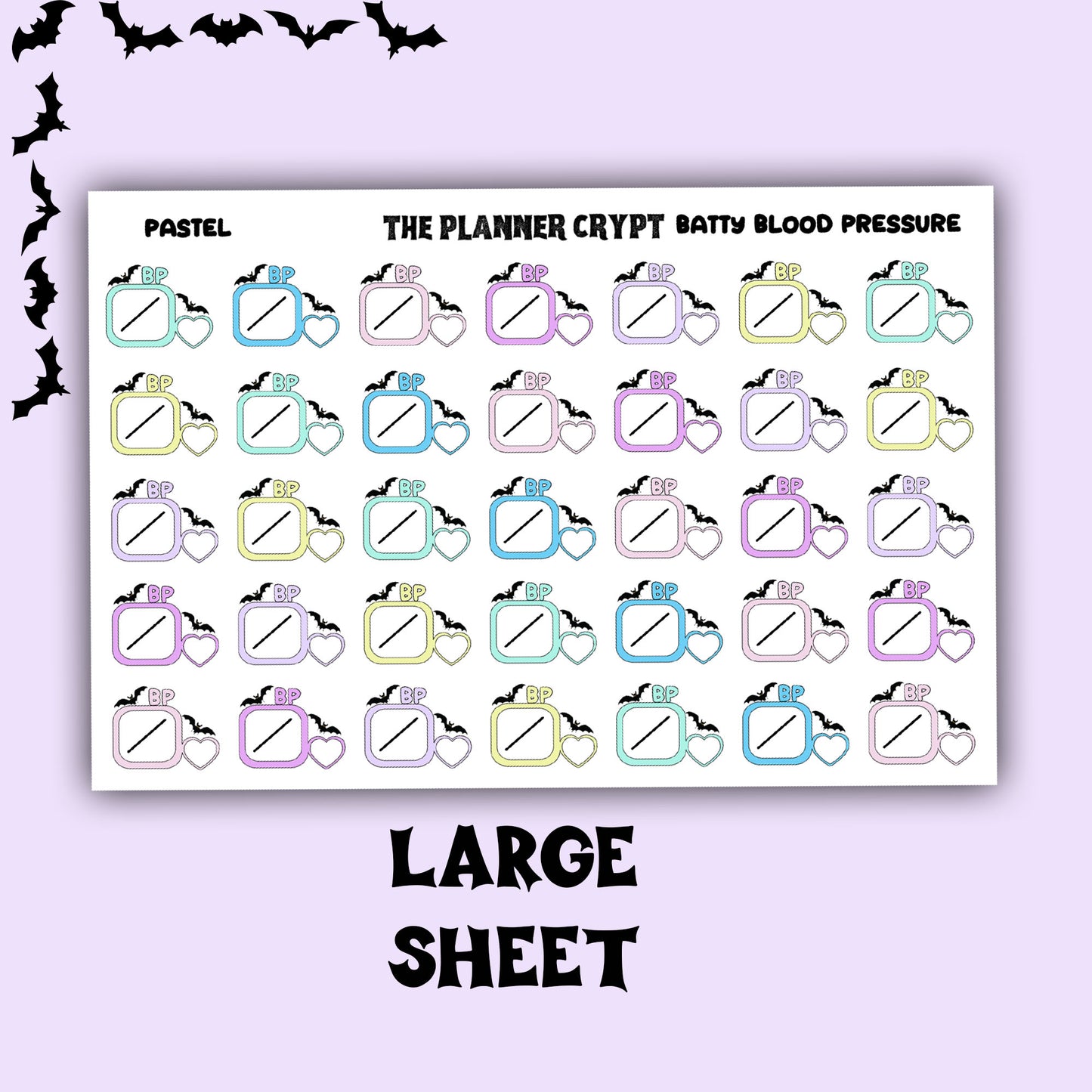 blood pressure tracker stickers, health stickers, gothic planner stickers, functional stickers,  stickers, weekly planner stickers