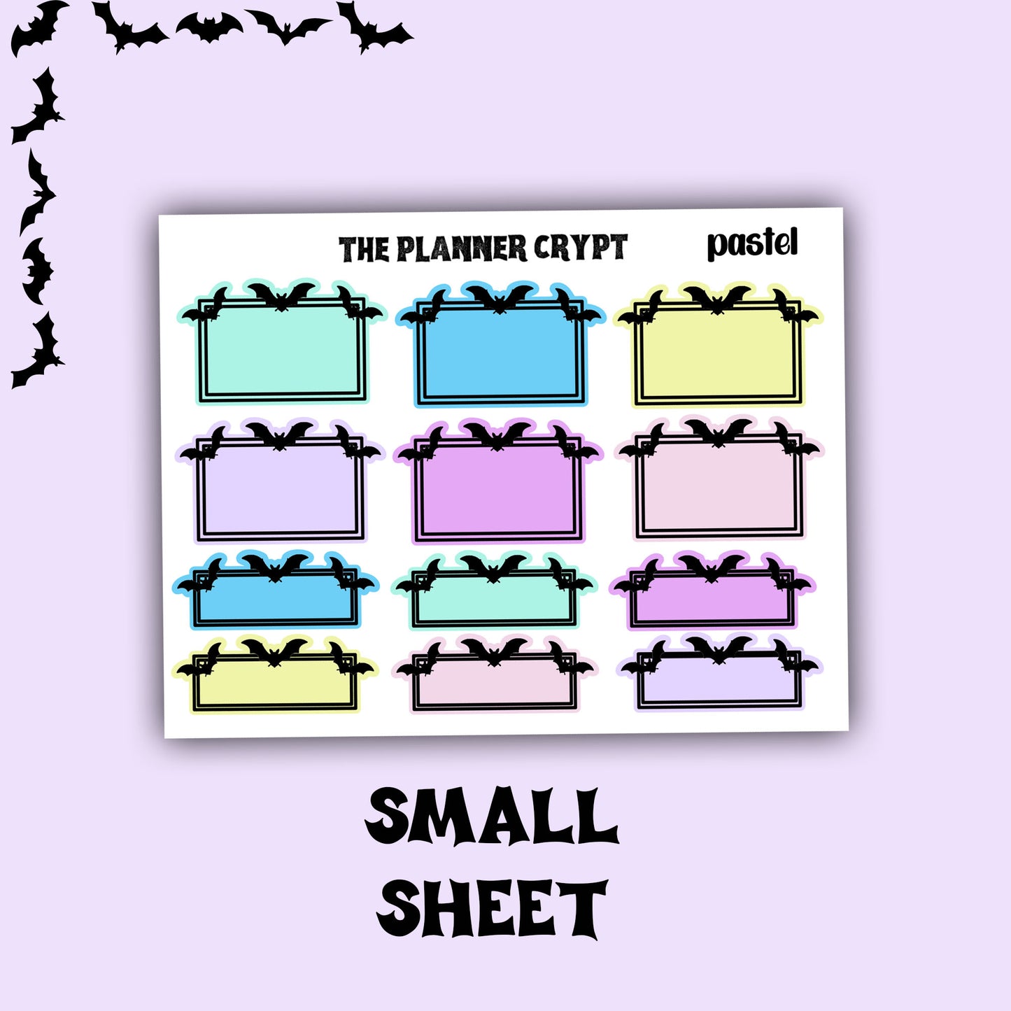 planner box stickers, weekly planner stickers, gothic stickers,  stickers, bat stickers, functional stickers, vertical planner