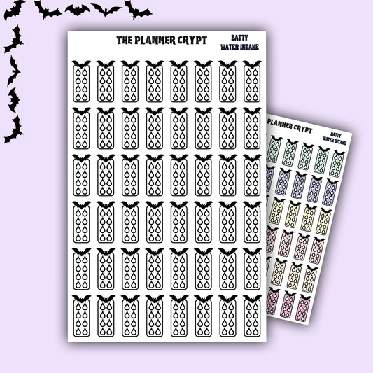 Hobonichi weeks functional water intake stickers batty stickers
