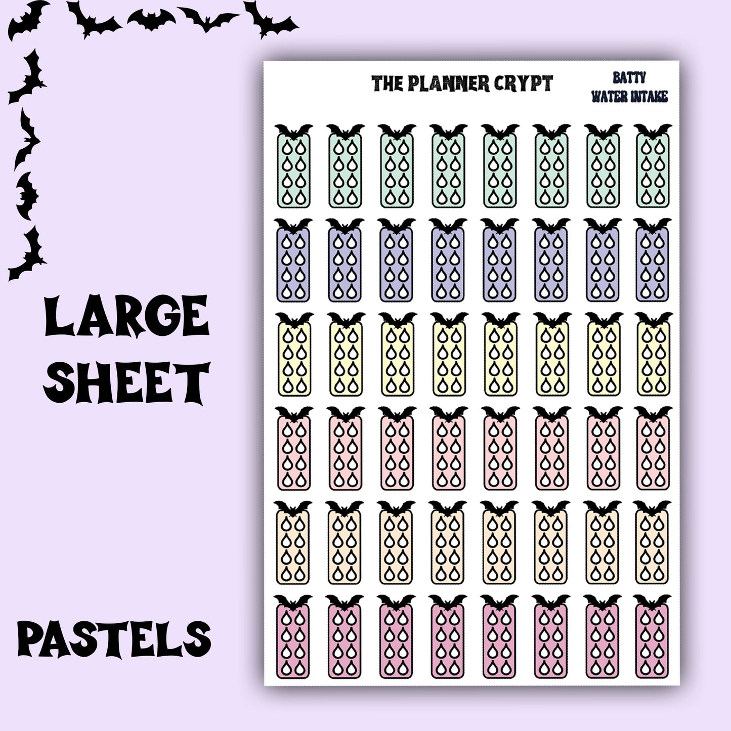Hobonichi weeks functional water intake stickers batty stickers