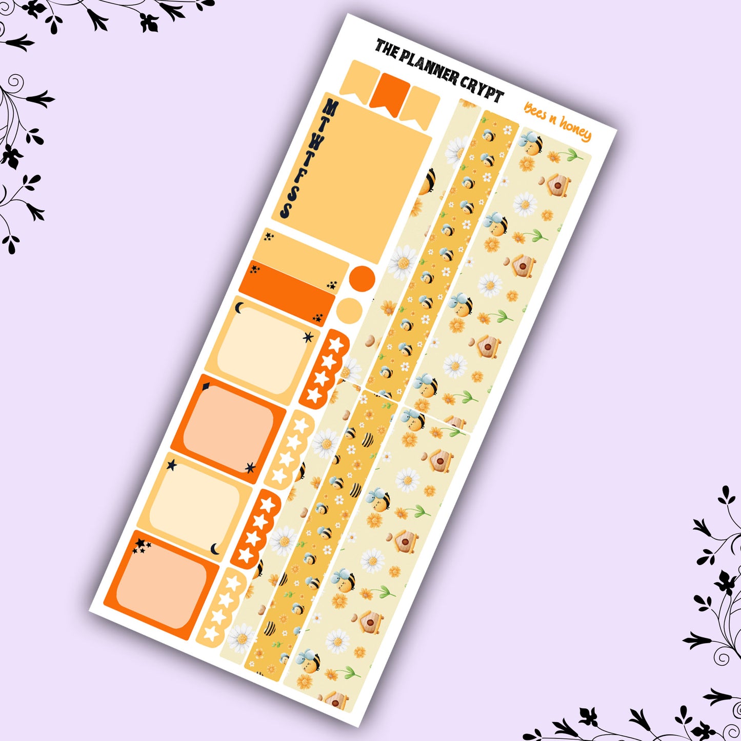 Hobonichi weeks kit, weekly sticker kit, bee stickers, gnome stickers, summer sticker, small journal, flower stickers, planners, bee lovers