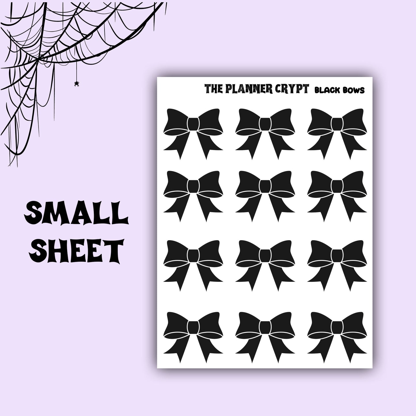 planner stickers, goth planner, pastel bows, planner sticker headers, functional stickers, skulls and bows, pastel goth,