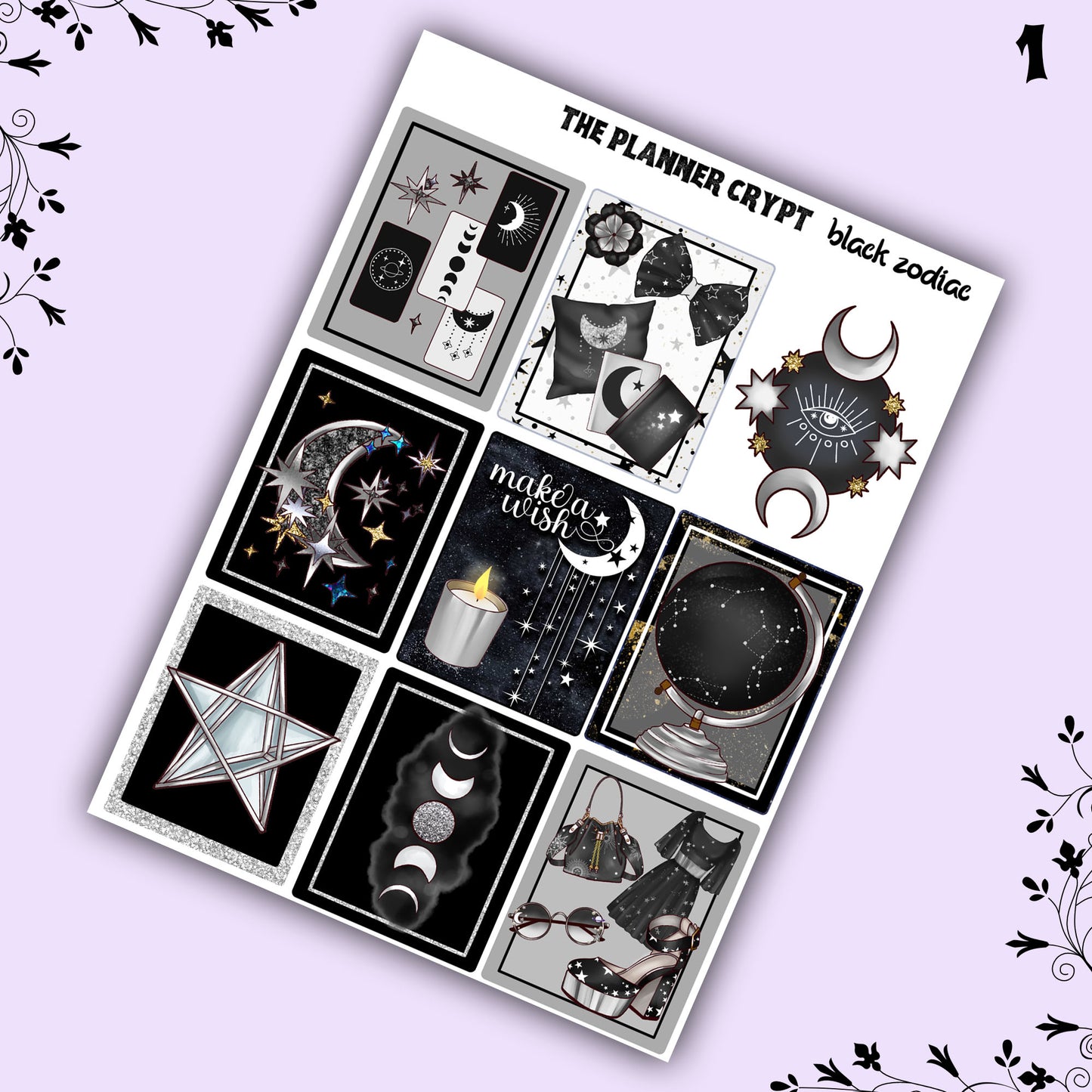 weekly planner sticker kit, planner stickers, zodiac stickers, celestial sticker kit, vertical planner, witch stickers, planner